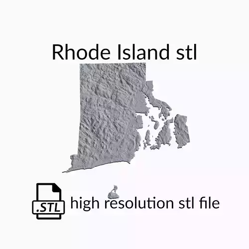 USA State of Rhode Island Topographic Map - 3D Terrain