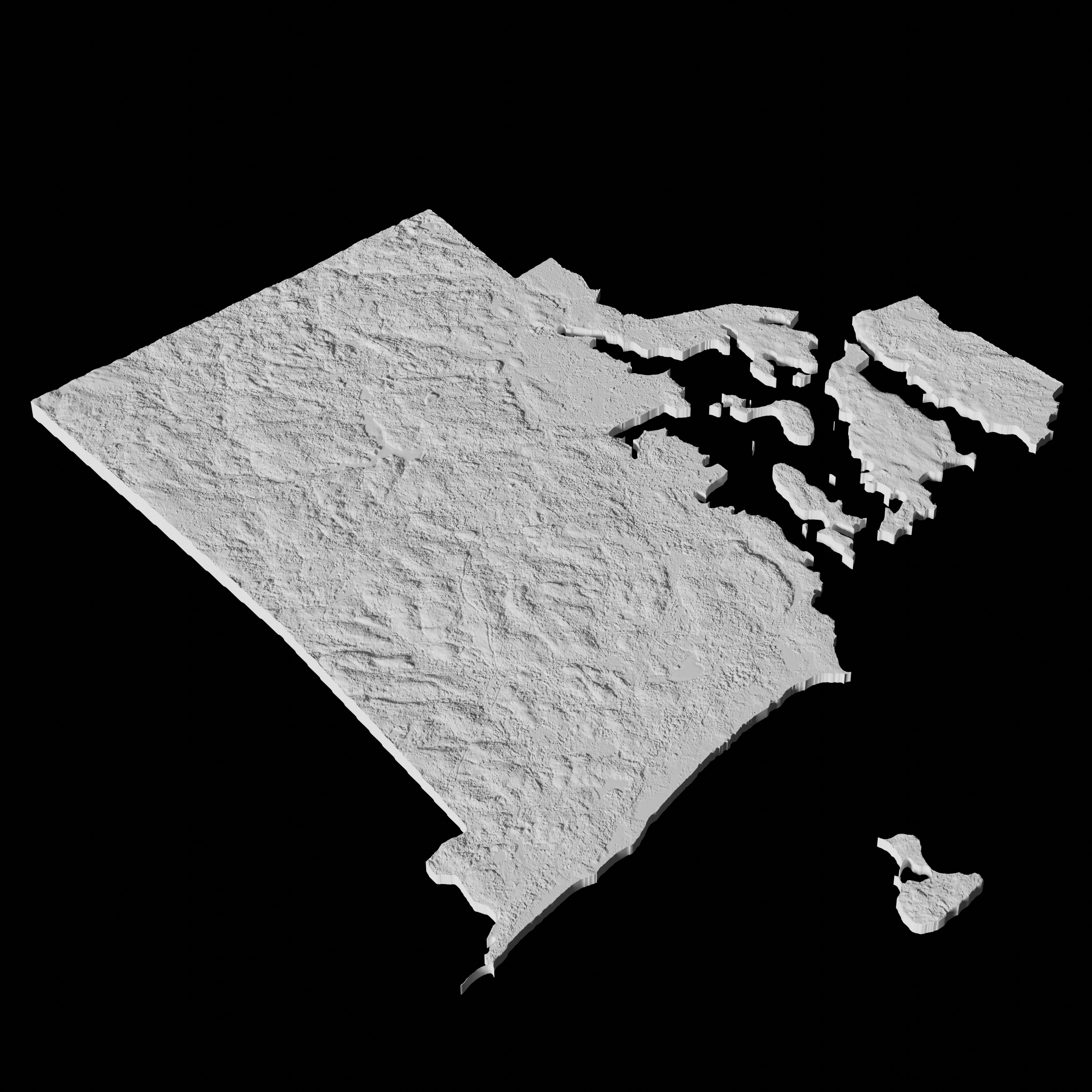 USA State of Rhode Island Topographic Map - 3D Terrain 3D print model_3