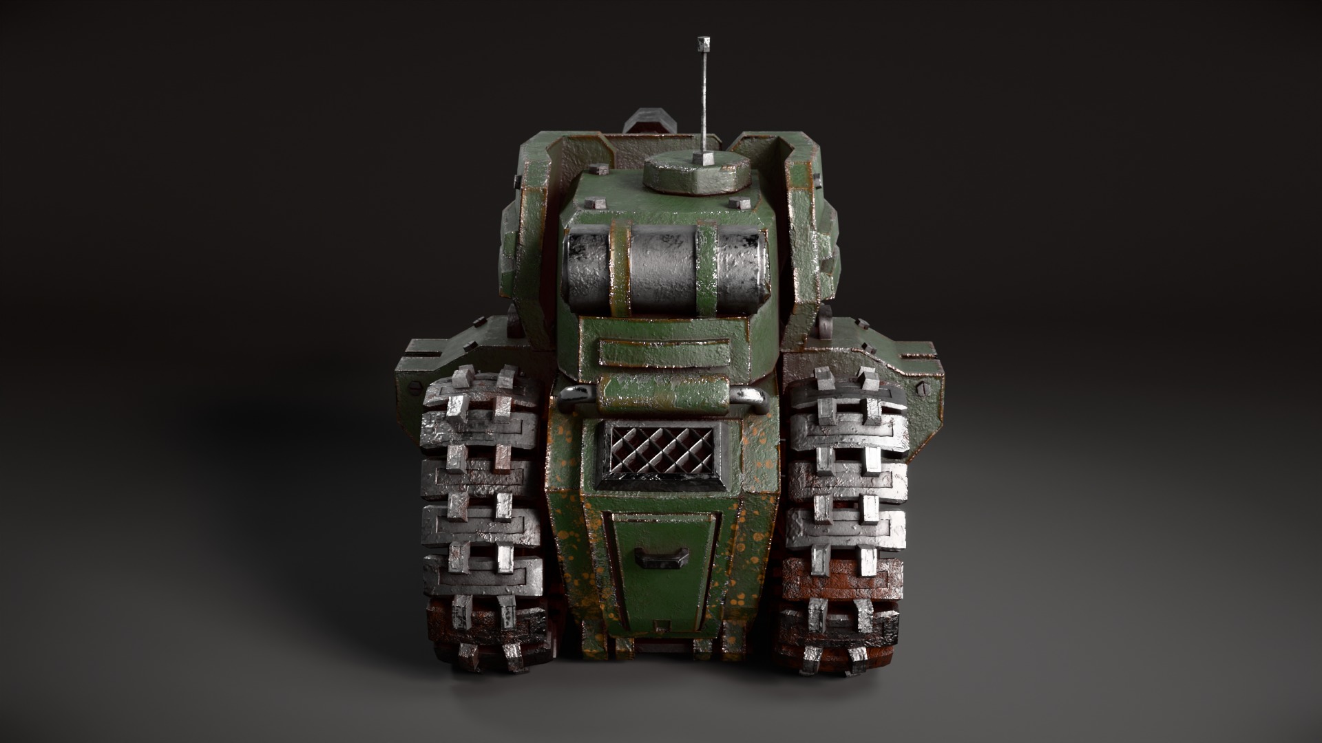 Stylized Tank Low-poly 3D model_3