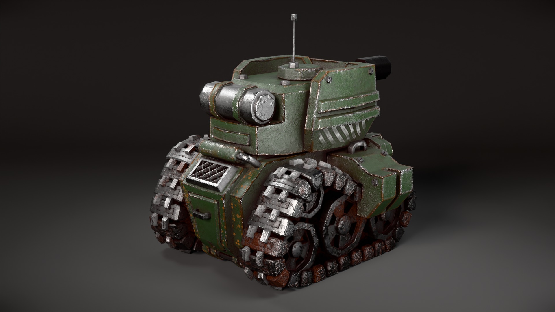 Stylized Tank Low-poly 3D model_1