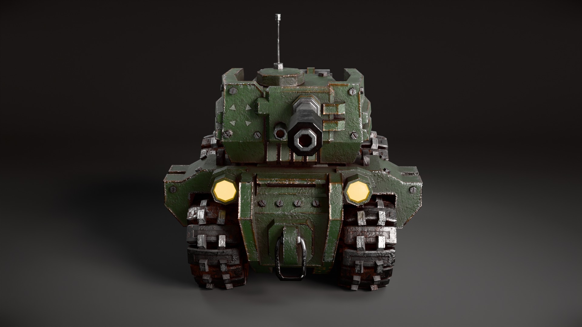 Stylized Tank Low-poly 3D model_2
