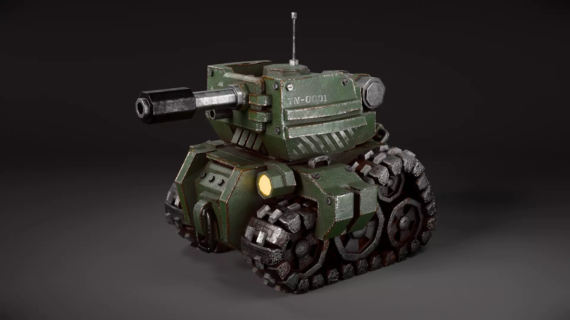 Stylized Tank Low-poly 3D model_0
