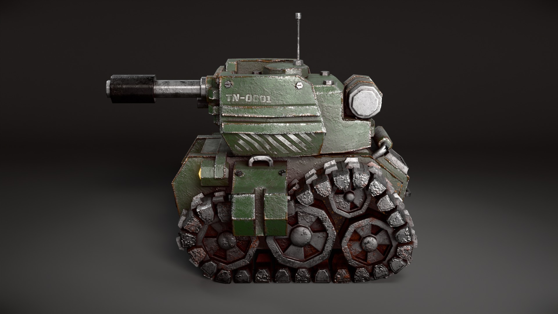 Stylized Tank Low-poly 3D model_4