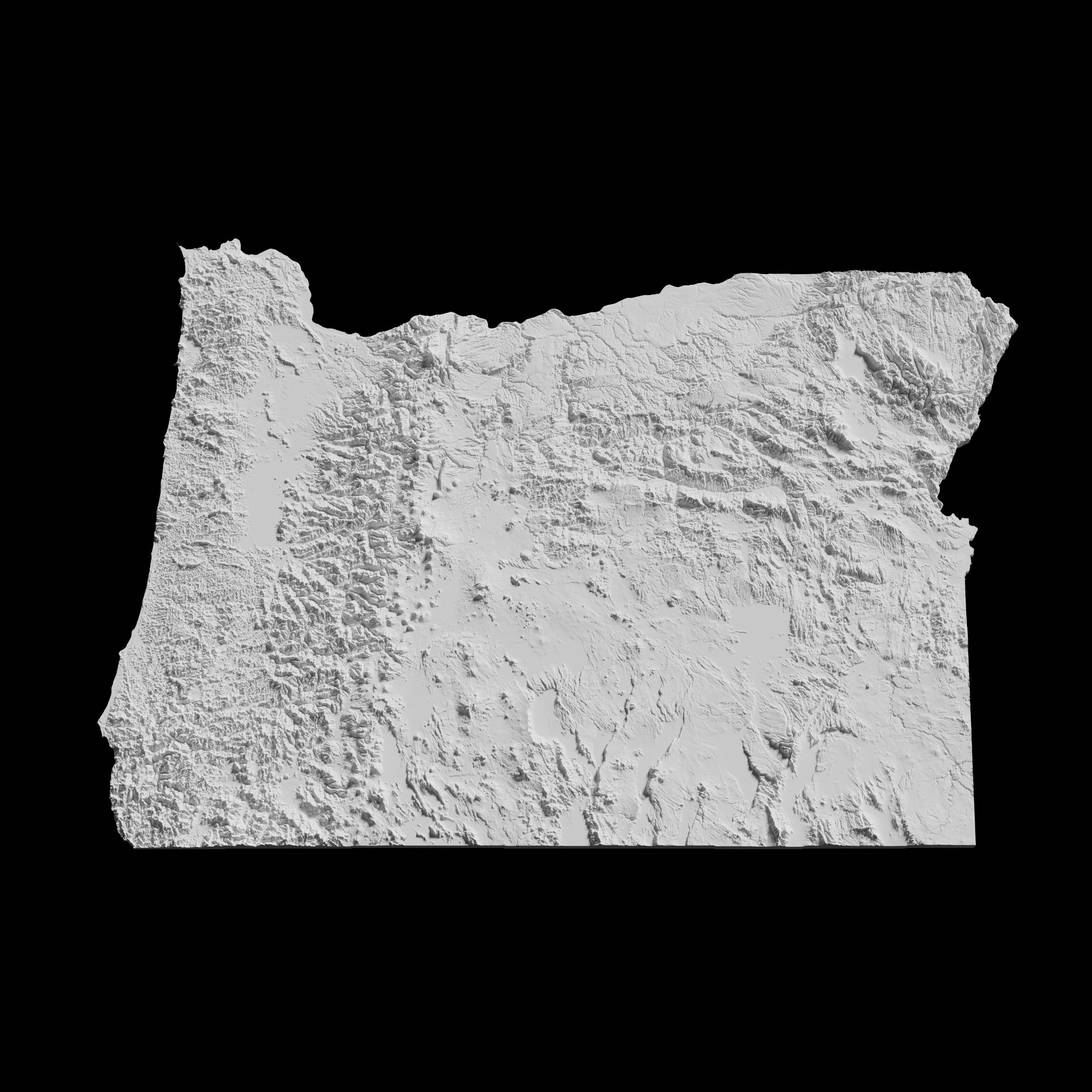 USA State of Oregon Topographic Map - 3D Terrain Topography 3D print model_1
