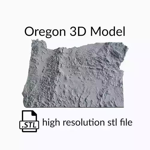 USA State of Oregon Topographic Map - 3D Terrain Topography