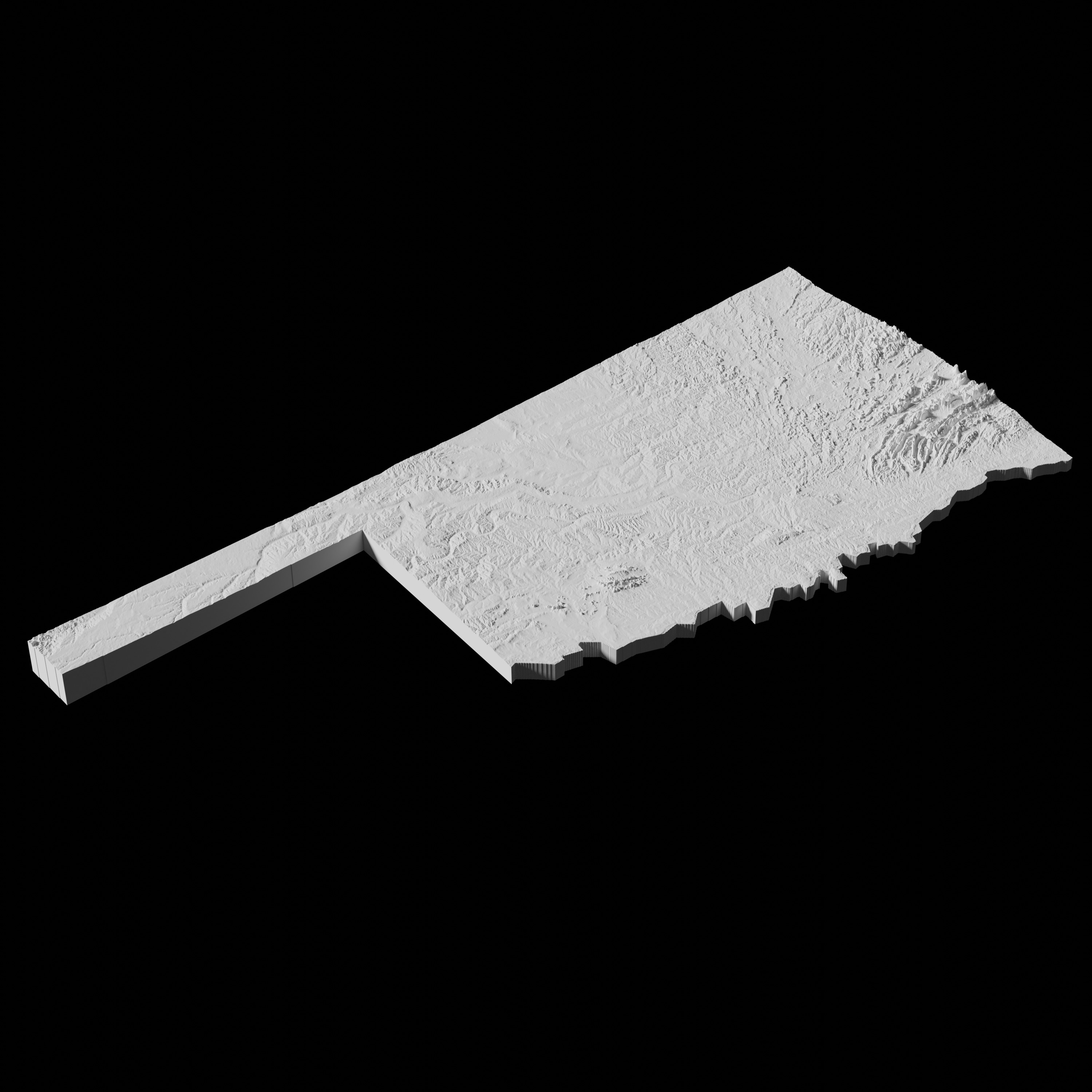 USA State of Oklahoma Topographic Map - 3D Terrain Topography 3D print model_2