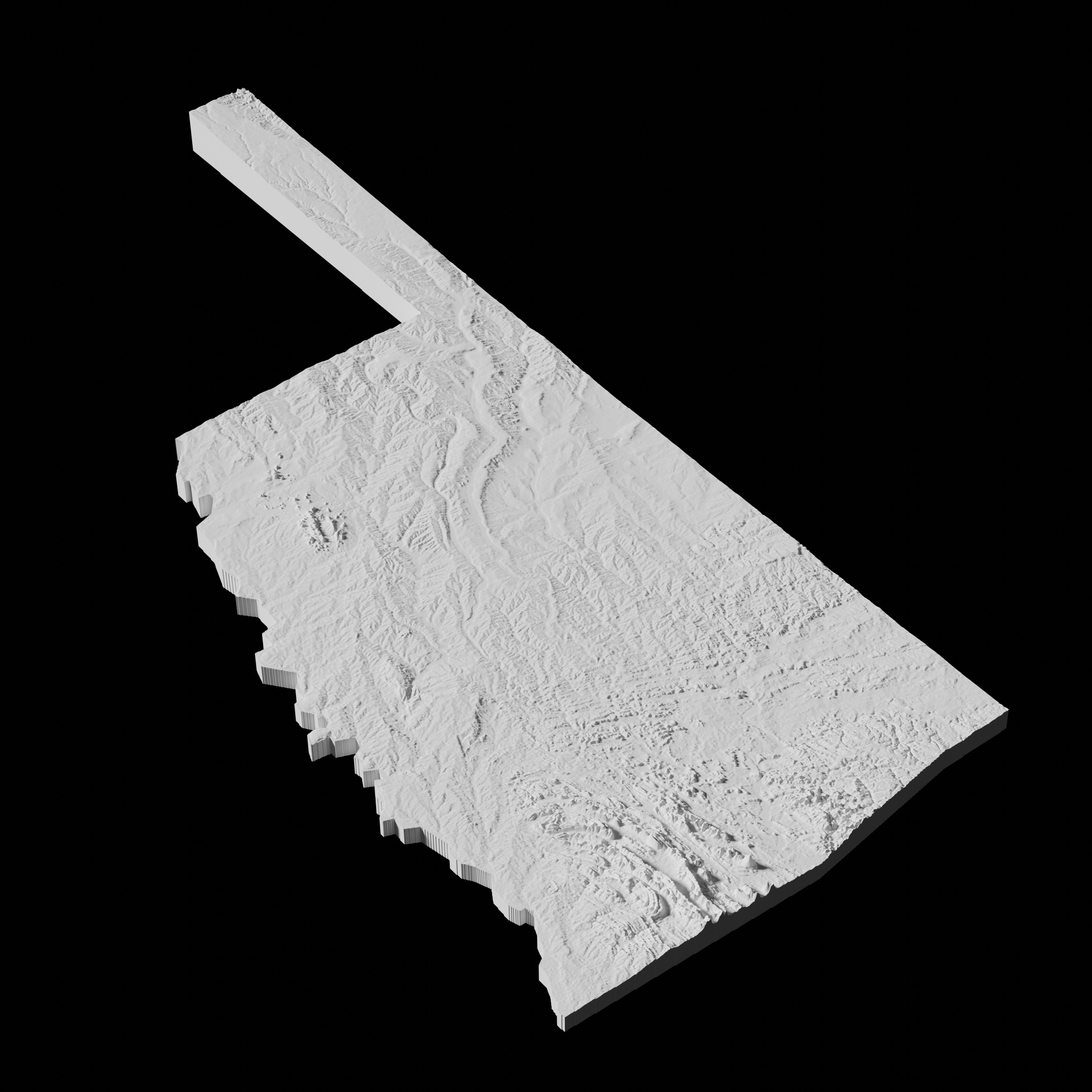 USA State of Oklahoma Topographic Map - 3D Terrain Topography 3D print model_4