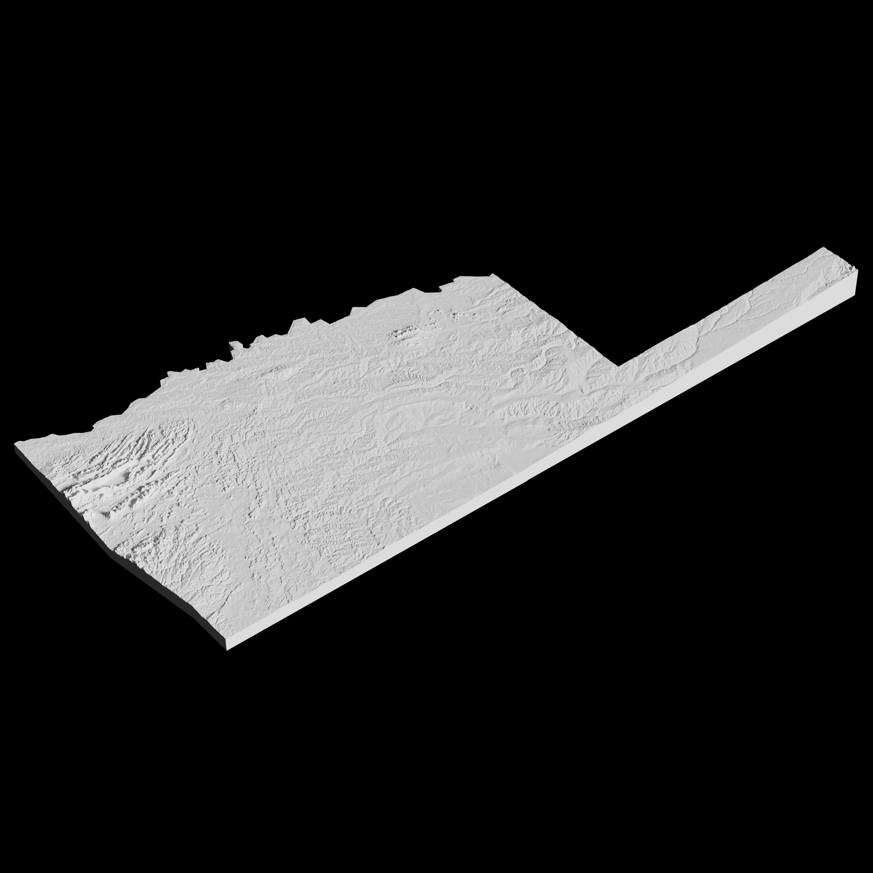 USA State of Oklahoma Topographic Map - 3D Terrain Topography 3D print model_3