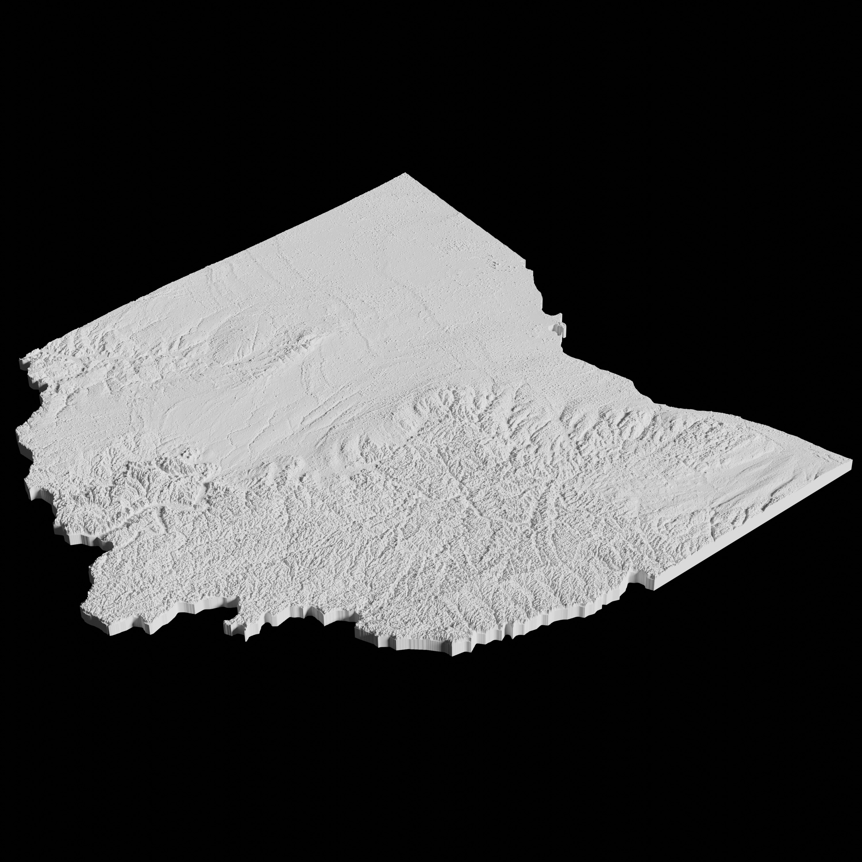 USA State of Ohio Topographic Map - 3D Terrain Topography 3D print model_5
