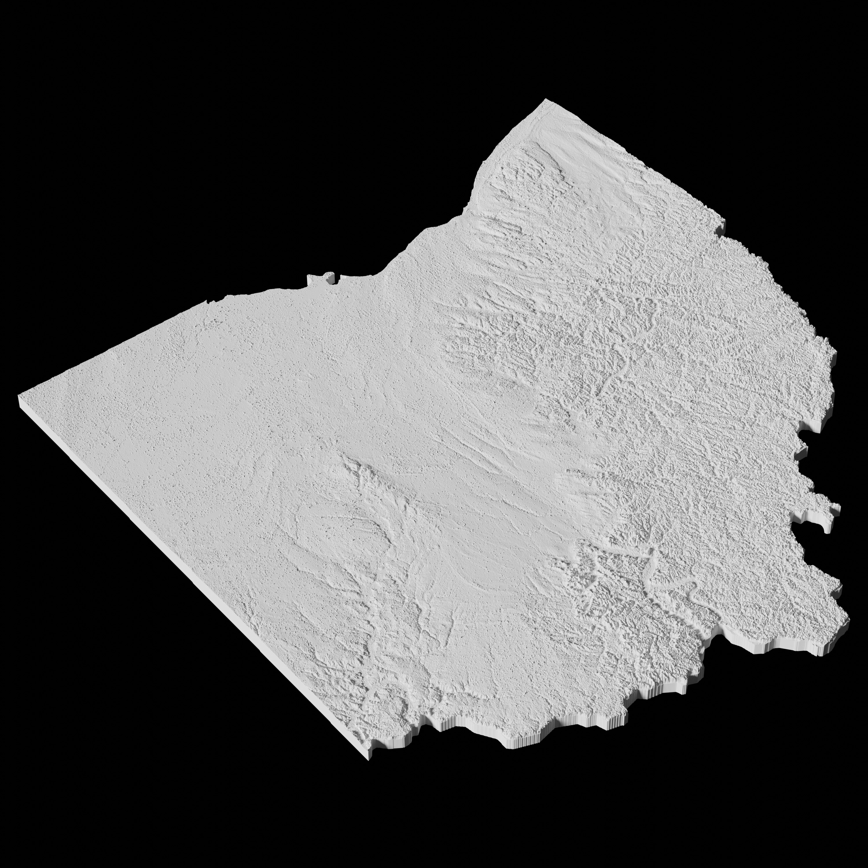 USA State of Ohio Topographic Map - 3D Terrain Topography 3D print model_3