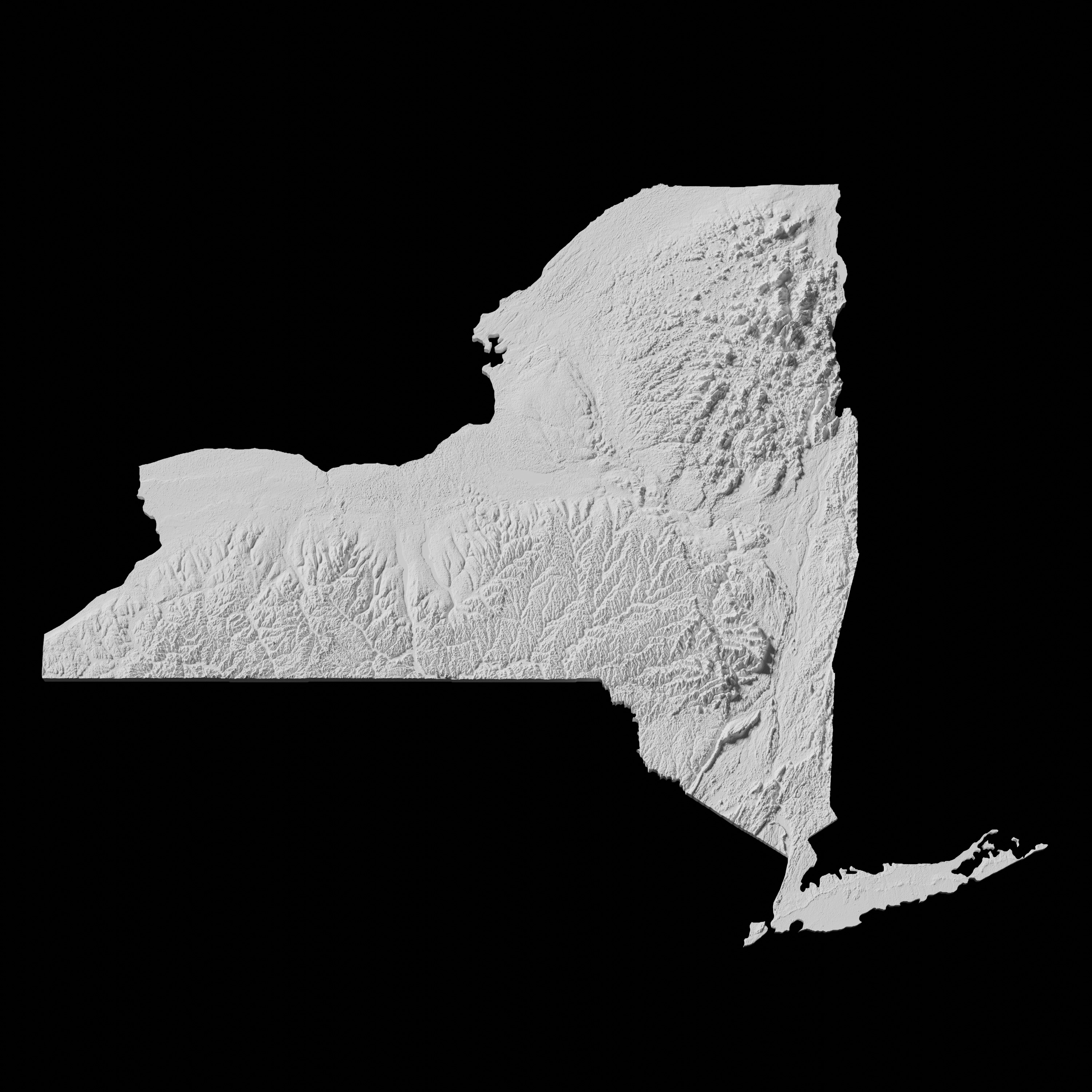 USA State of New York Topographic Map - 3D Terrain Topo 3D print model_1