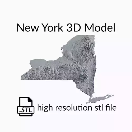 USA State of New York Topographic Map - 3D Terrain Topo 3D print model