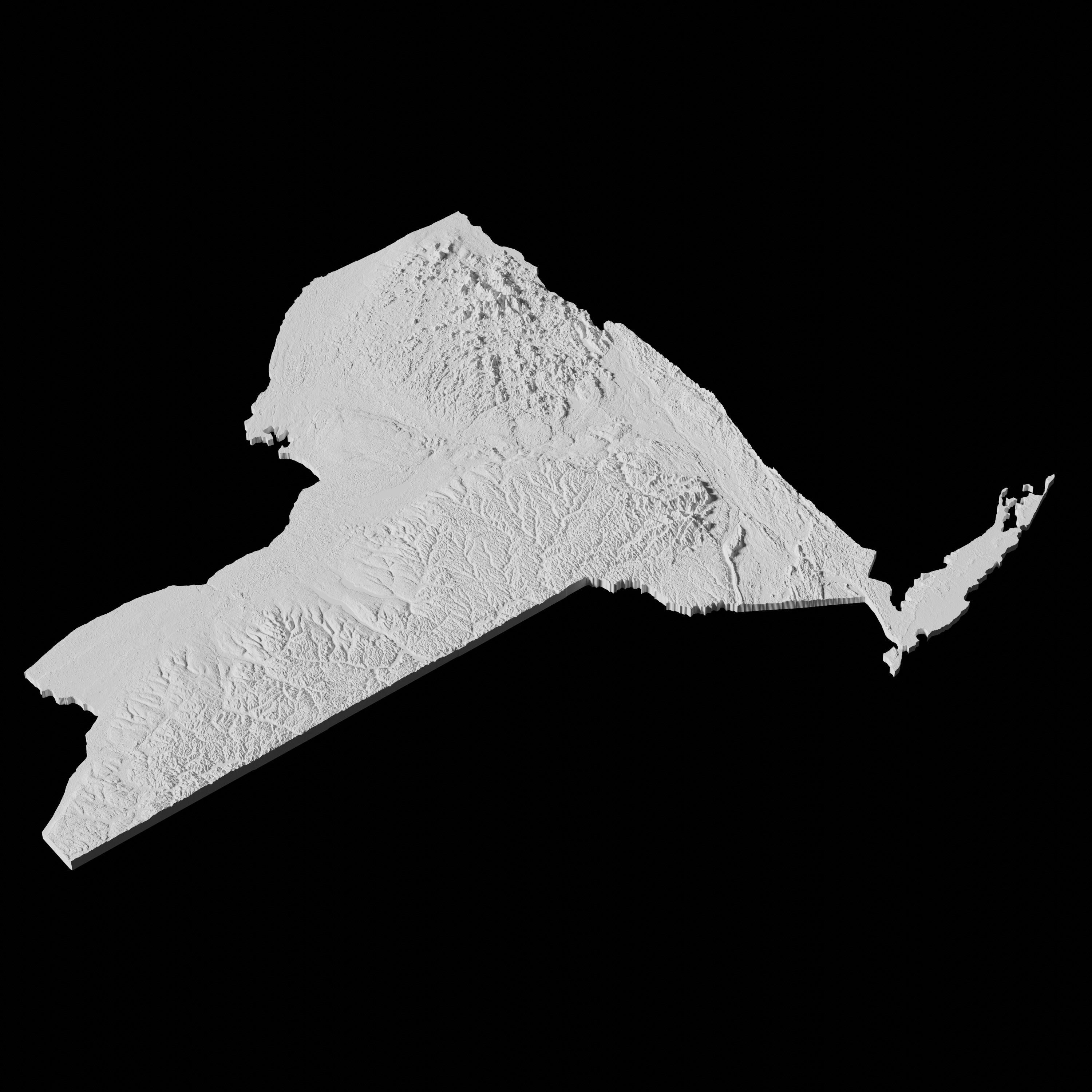 USA State of New York Topographic Map - 3D Terrain Topo 3D print model_3