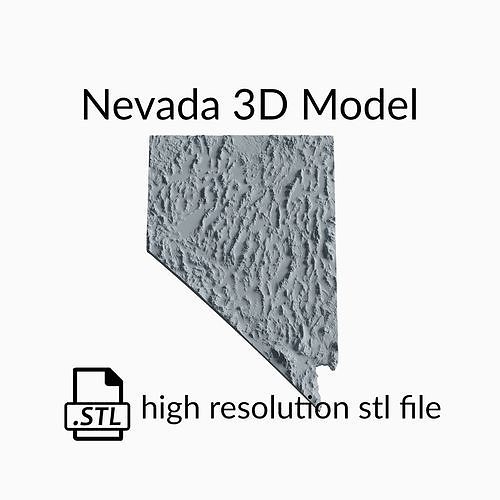 USA State of Nevada Topographic Map - 3D Terrain Topography 3D print model