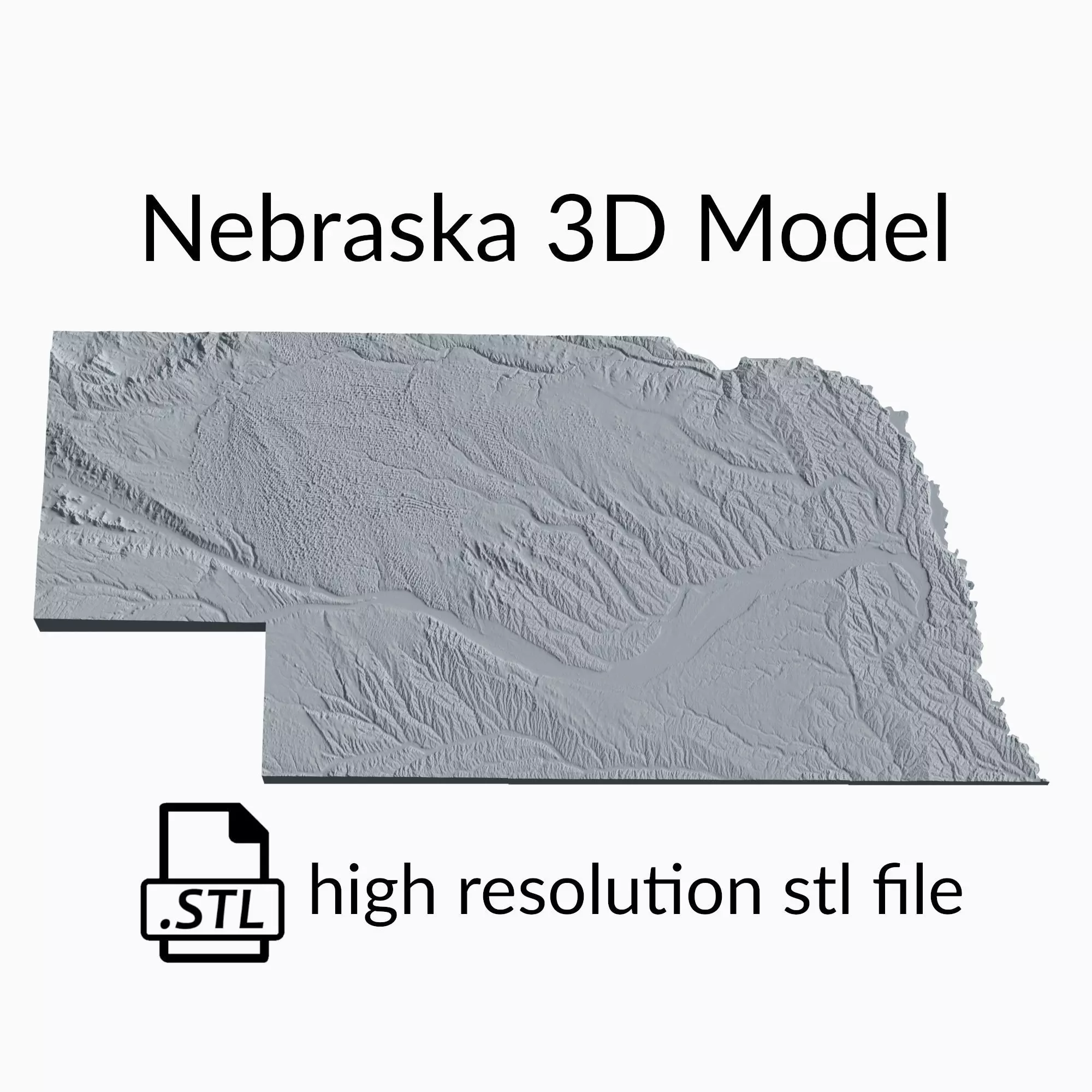 USA State of Nevada Topographic Map - 3D Terrain Topography 3D print model