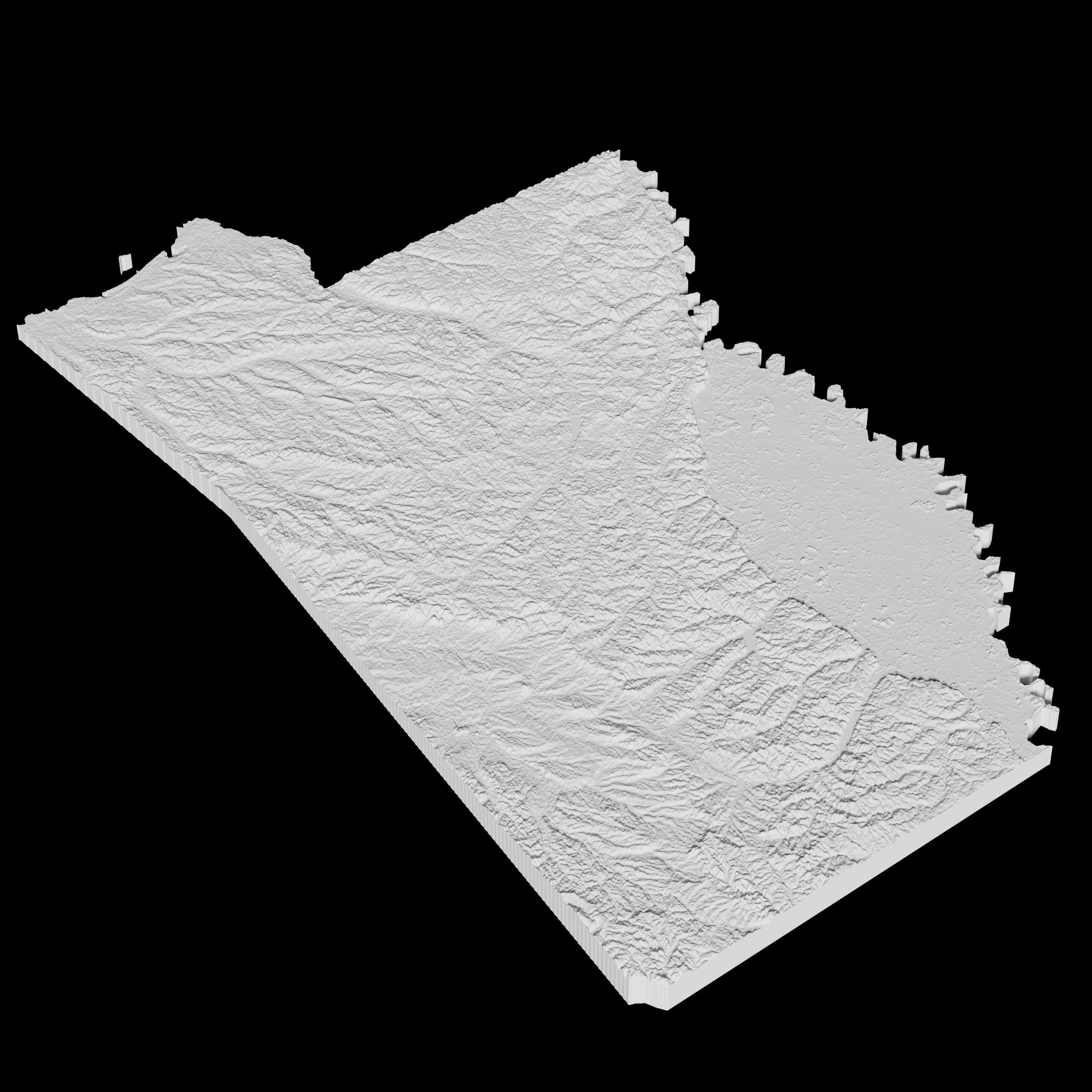 USA State of Mississippi Topographic Map - 3D Terrain 3D print model_4