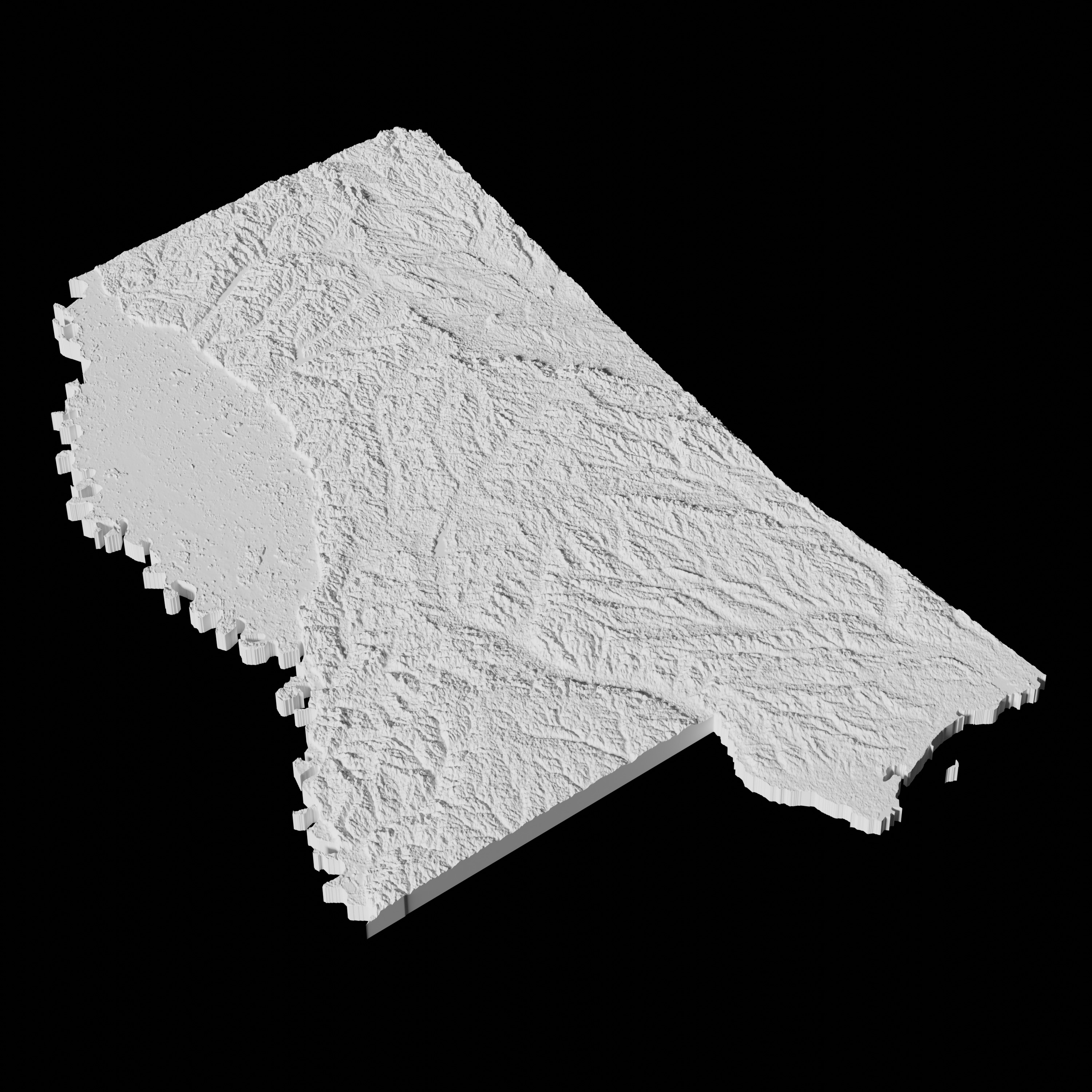 USA State of Mississippi Topographic Map - 3D Terrain 3D print model_3