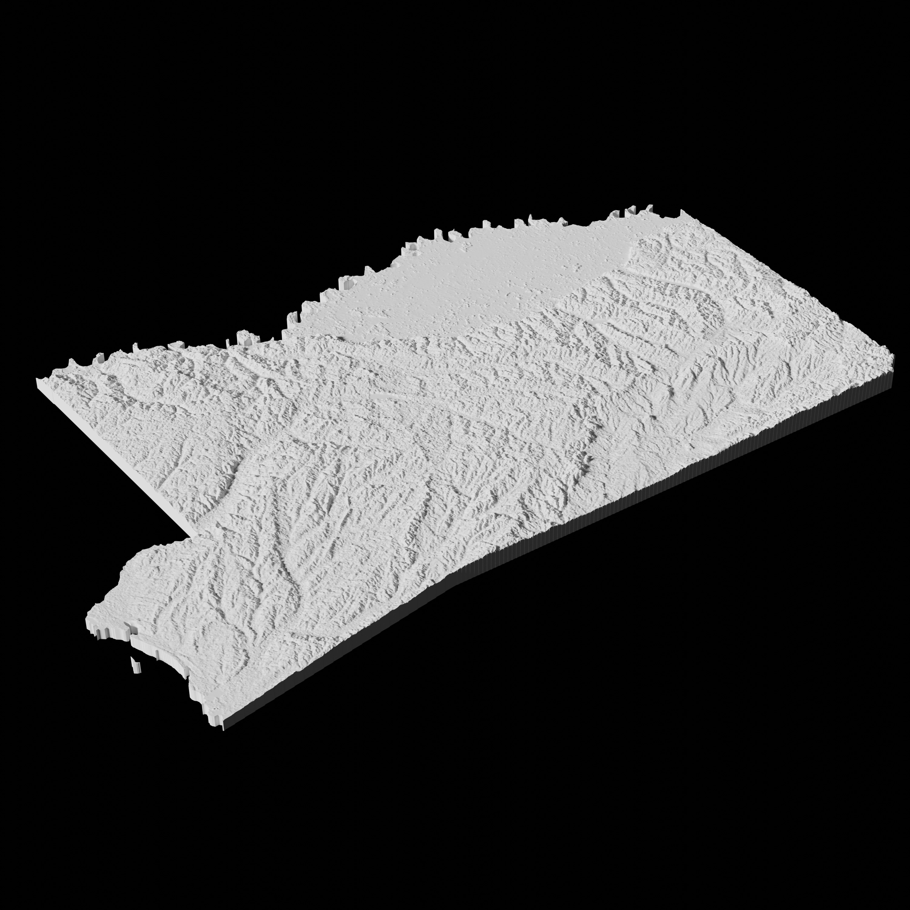USA State of Mississippi Topographic Map - 3D Terrain 3D print model_5