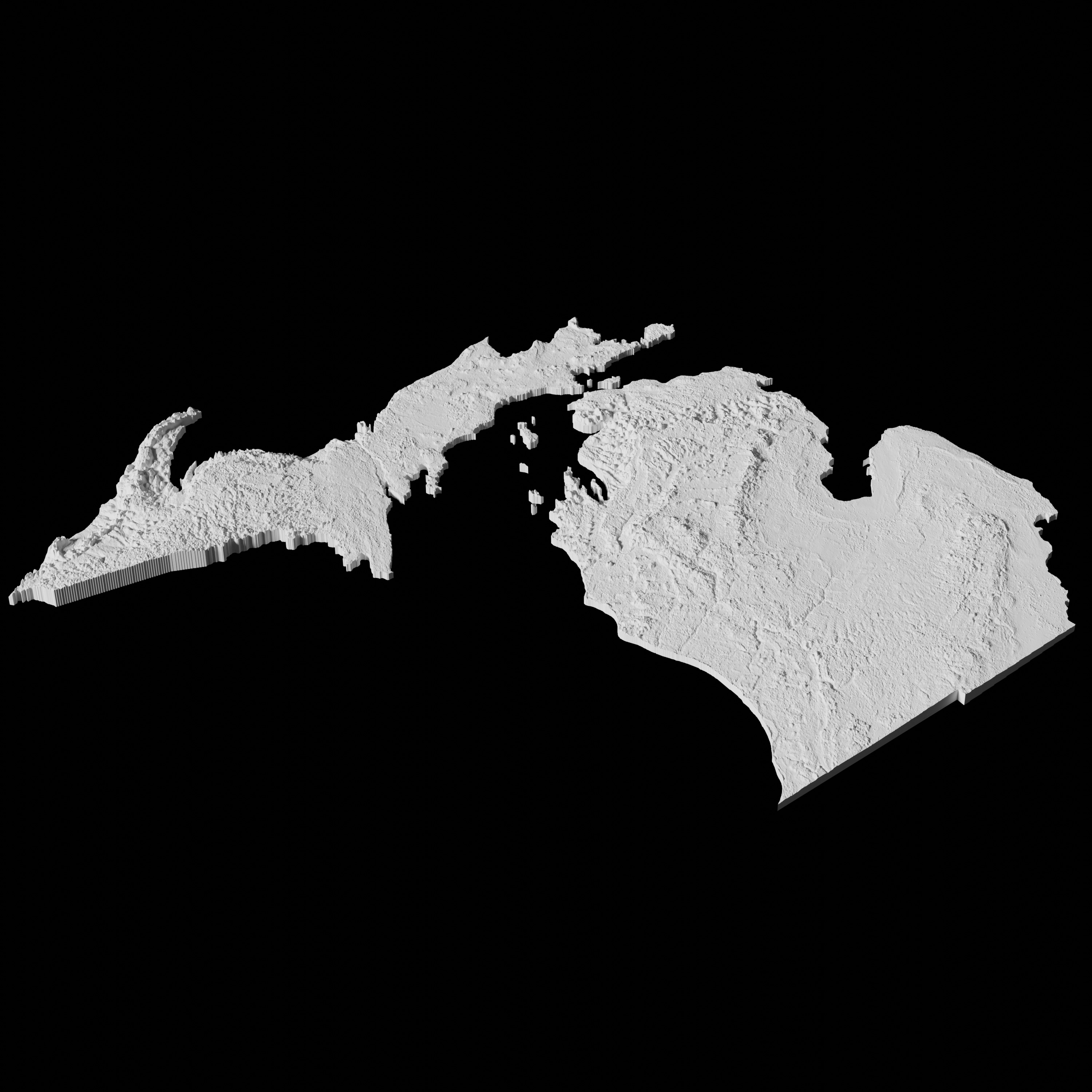 USA State of Michigan Topographic Map - 3D Terrain Topography 3D print model_3