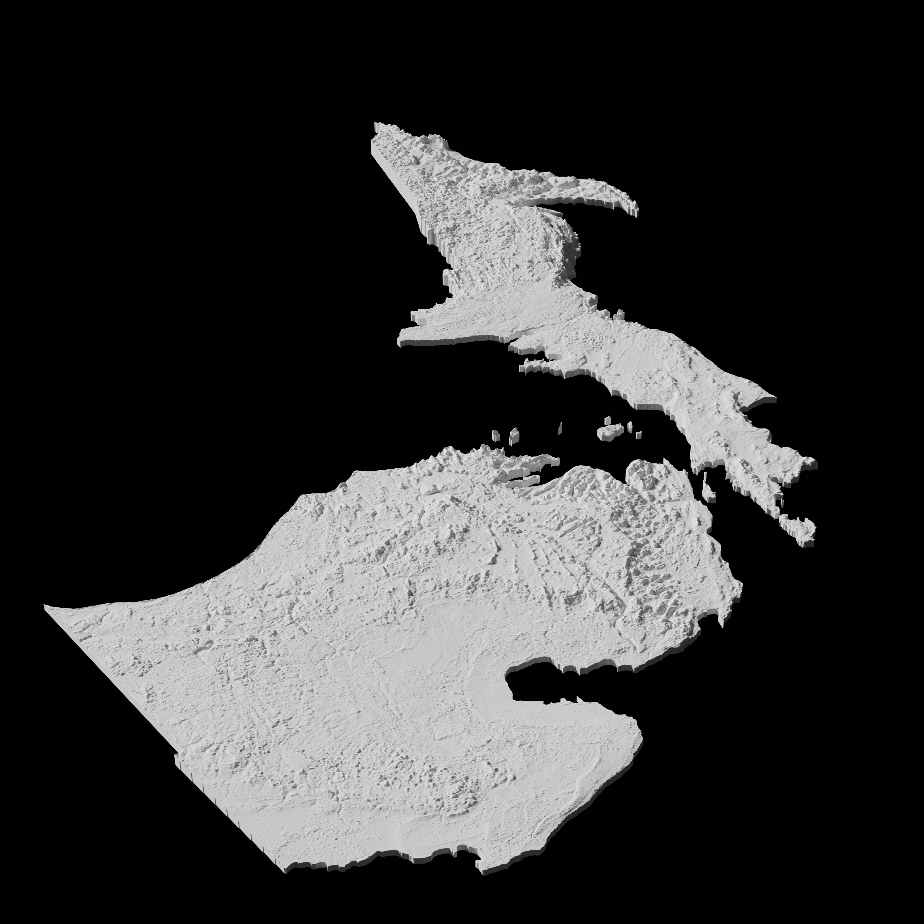 USA State of Michigan Topographic Map - 3D Terrain Topography 3D print model_5