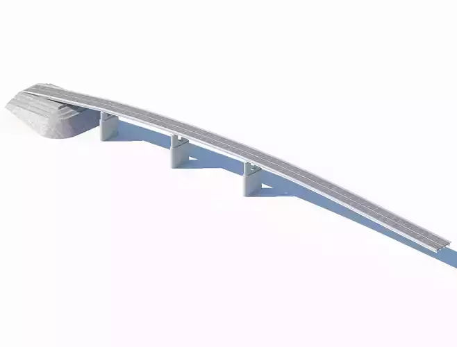 Elevated highway bridge with concrete supports 3D model