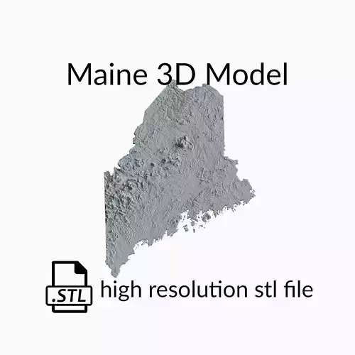 USA State of Maine Topographic Map - 3D Terrain Topography