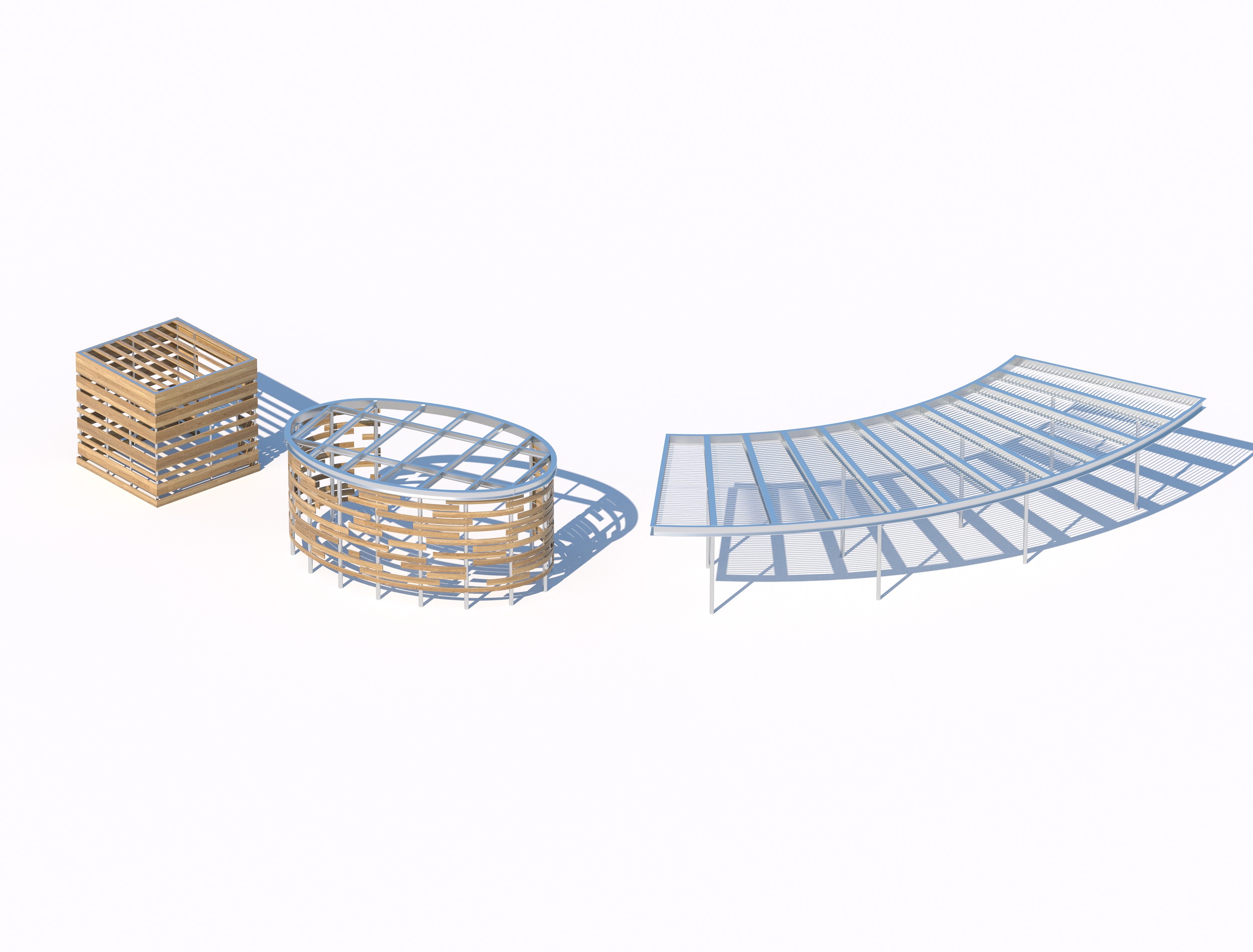 Modular pavilion and pergola structures 3D model_1
