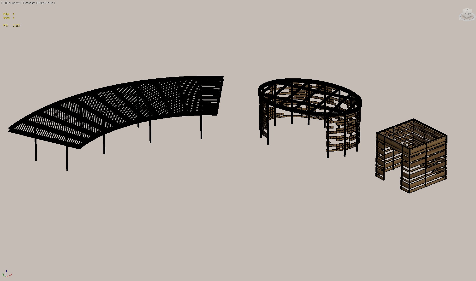 Modular pavilion and pergola structures 3D model_3
