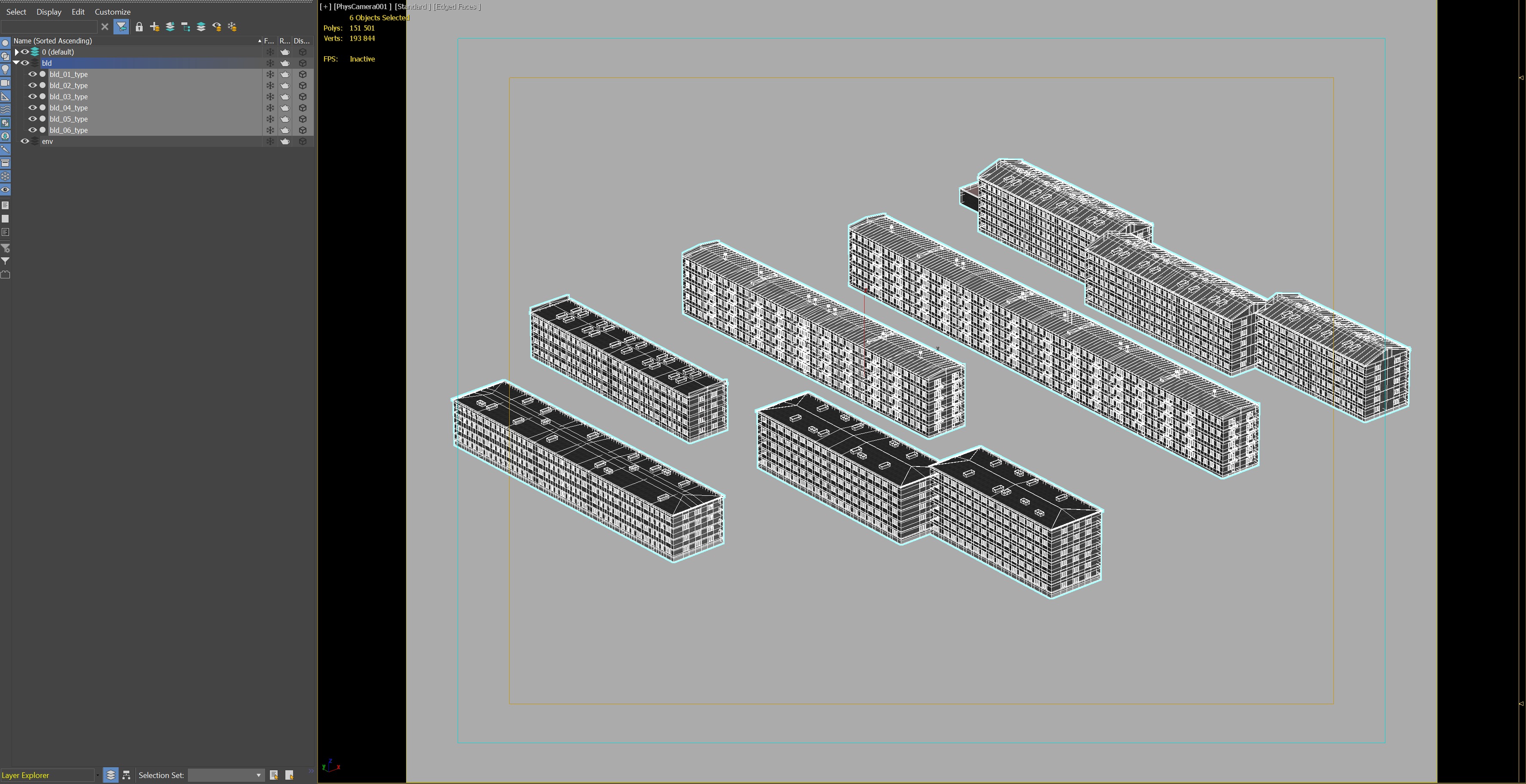 Soviet era residential block set 3D model_2