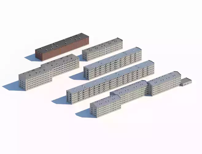 Soviet era residential block set