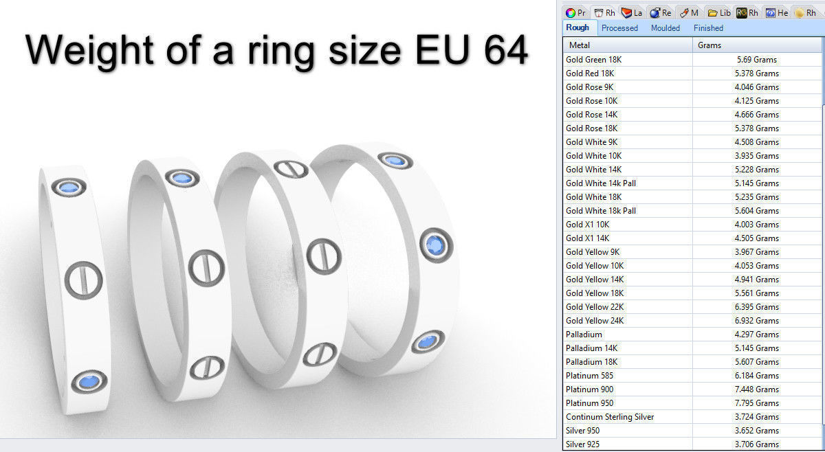 Screw Ring Set 4 Variations Size 64 3D print model_5