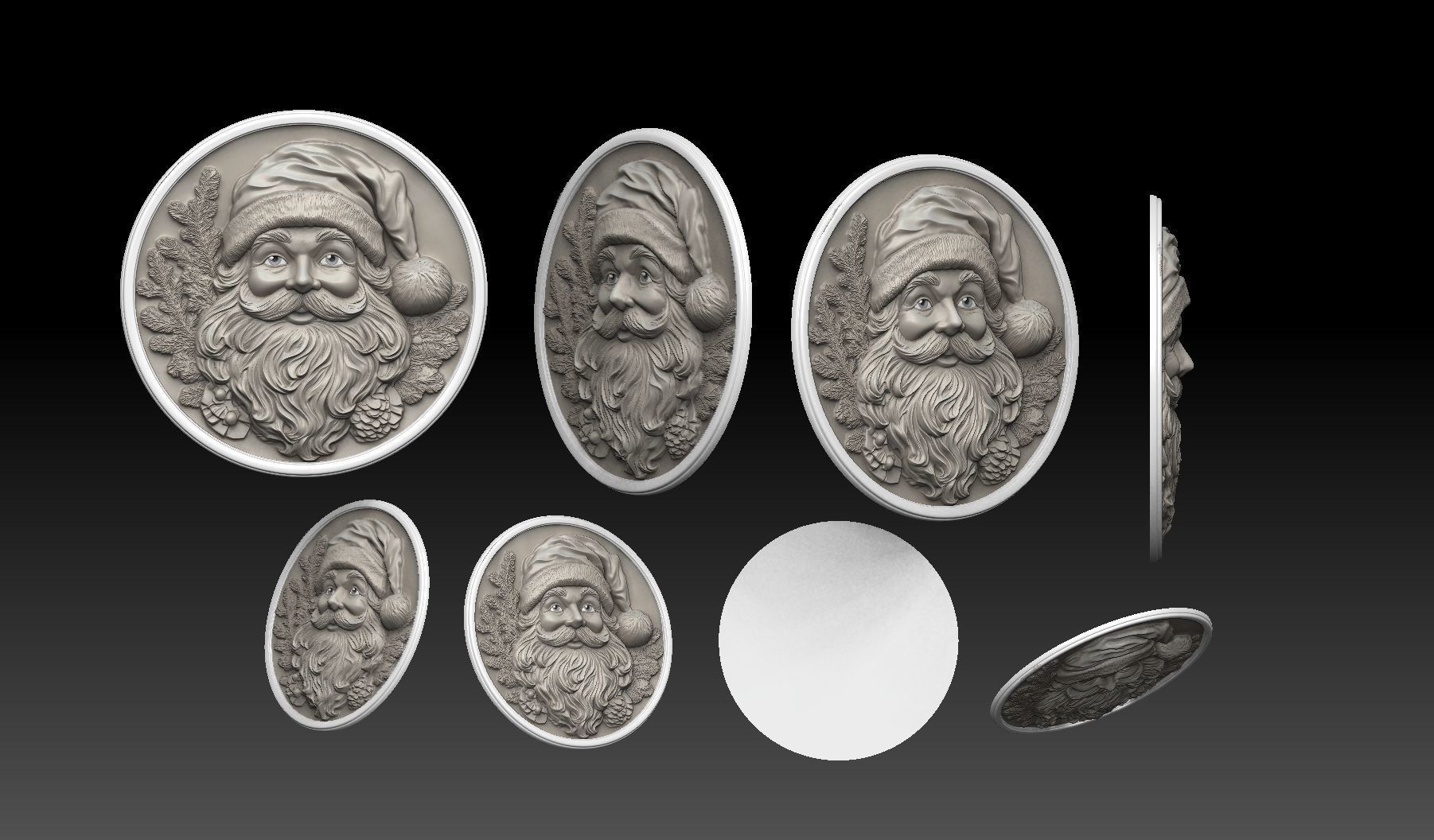santa clause bas relief 3D print model v2  3D print model_2