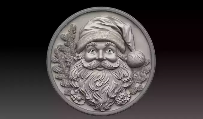 santa clause bas relief 3D print model v2  3D print model