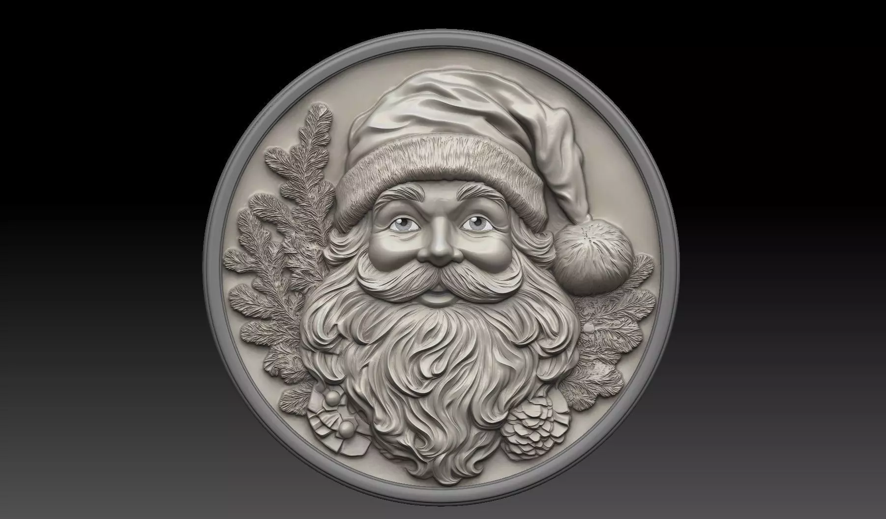 santa clause bas relief 3D print model v2  3D print model_0