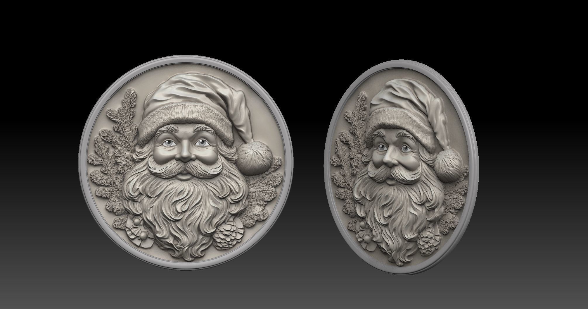 santa clause bas relief 3D print model v2  3D print model_1
