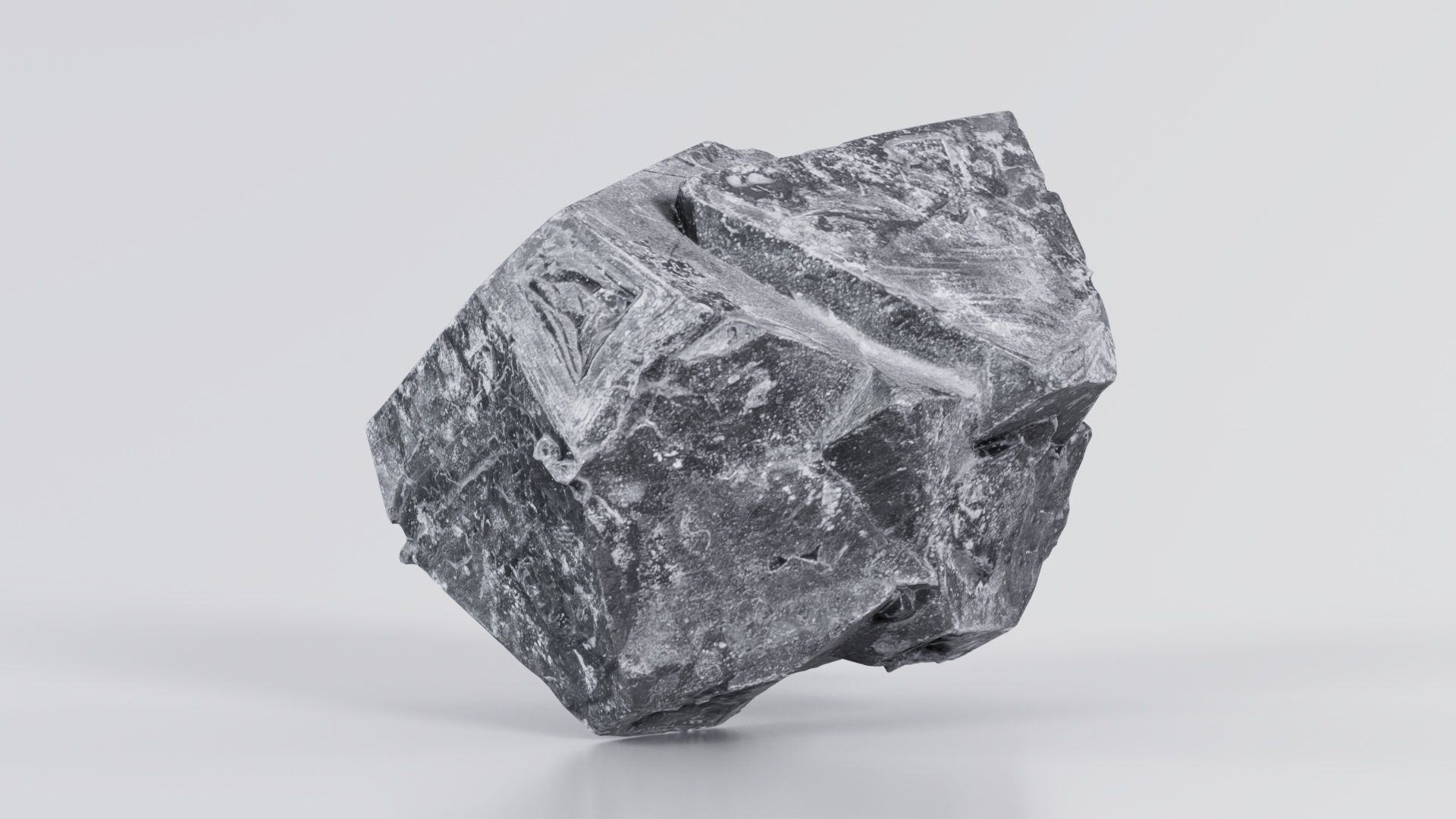 Black Salt Crystal 01 Low-poly 3D model_2