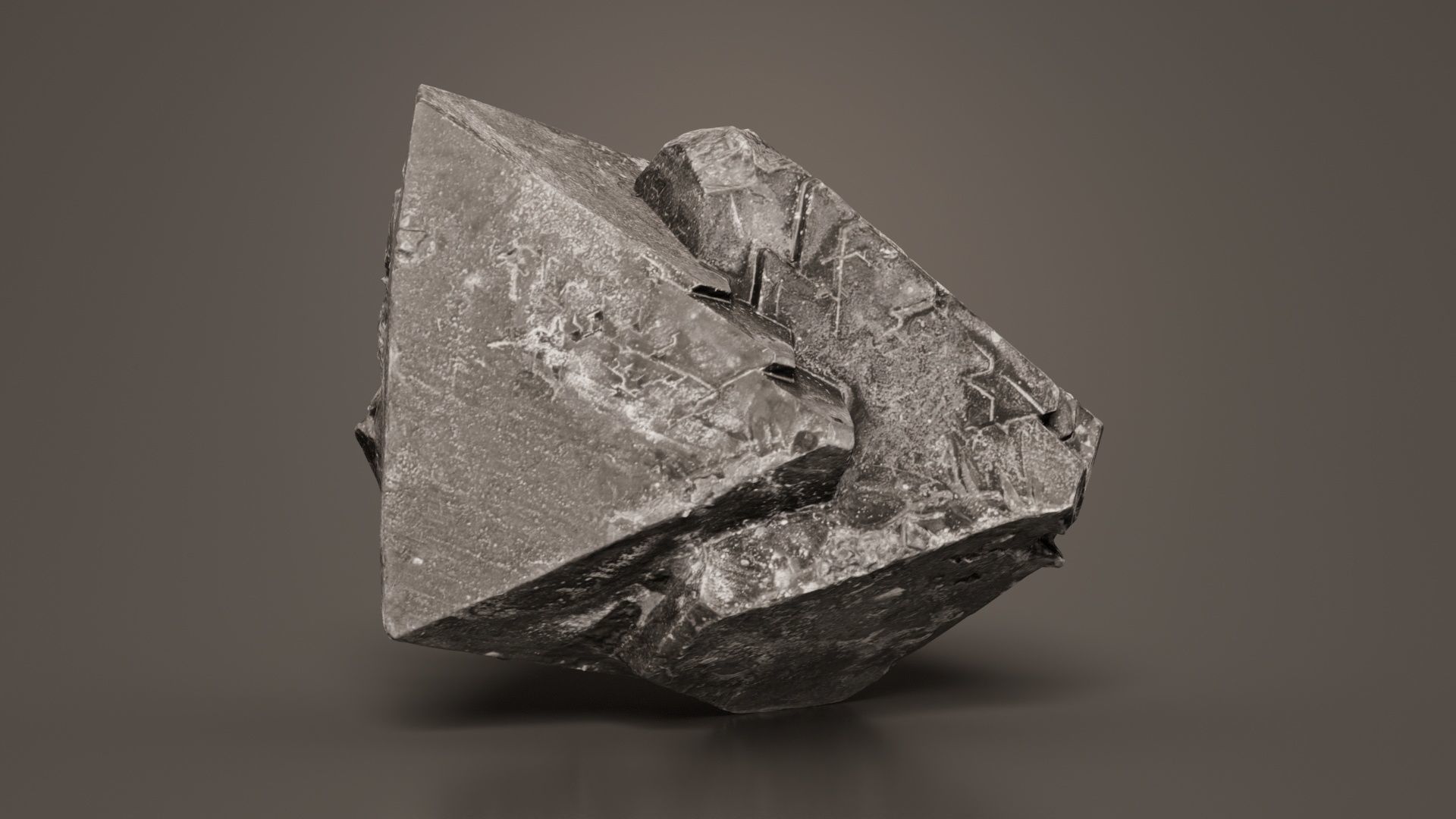 Black Salt Crystal 01 Low-poly 3D model_6