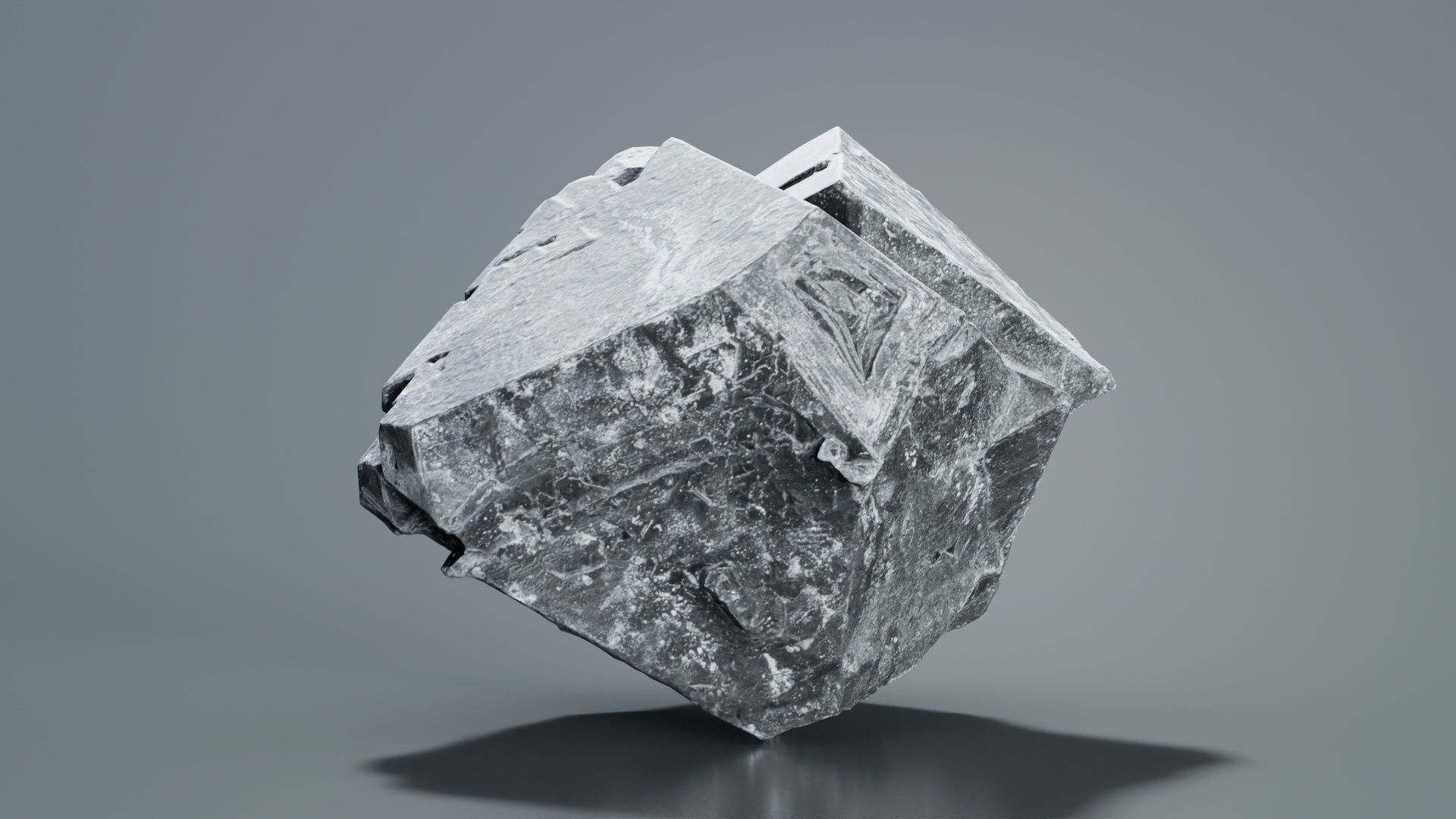 Black Salt Crystal 01 Low-poly 3D model_5