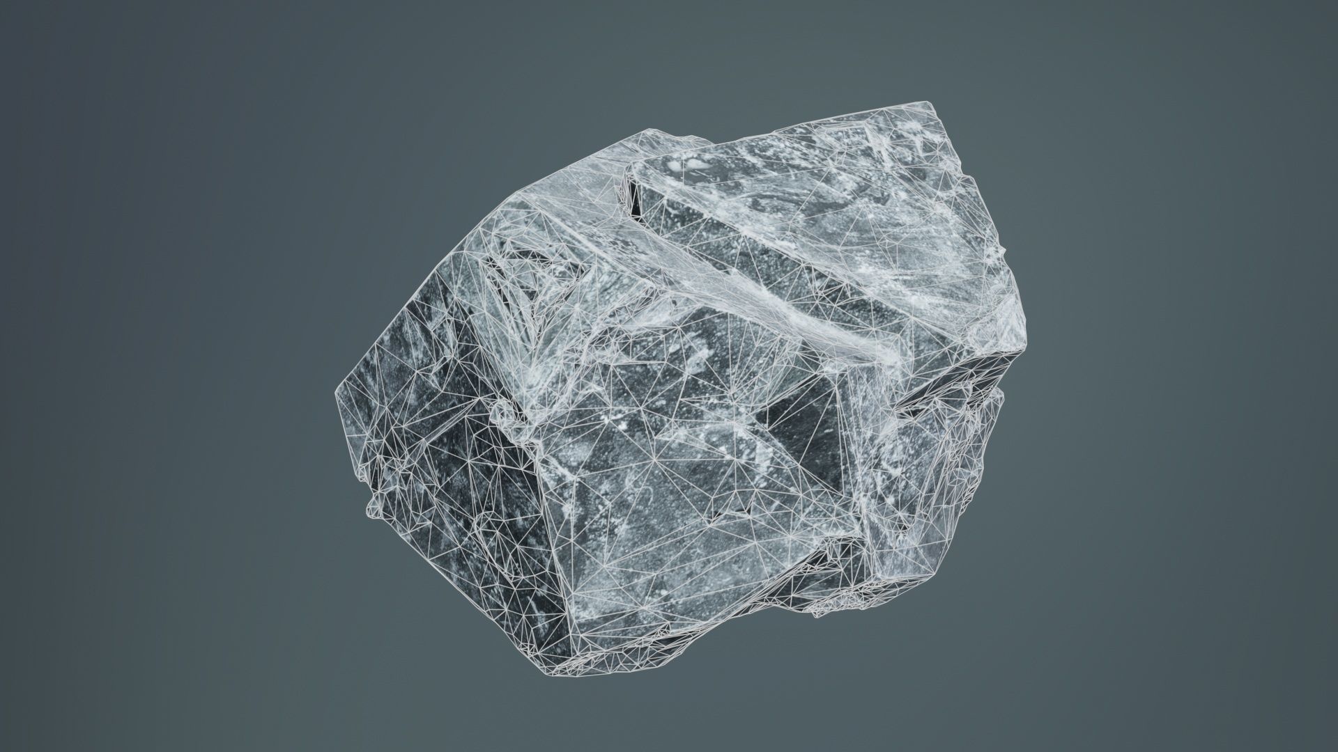 Black Salt Crystal 01 Low-poly 3D model_9