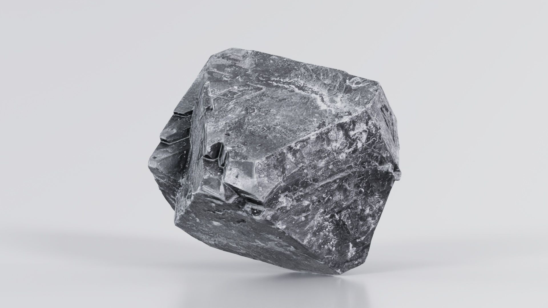 Black Salt Crystal 01 Low-poly 3D model_8