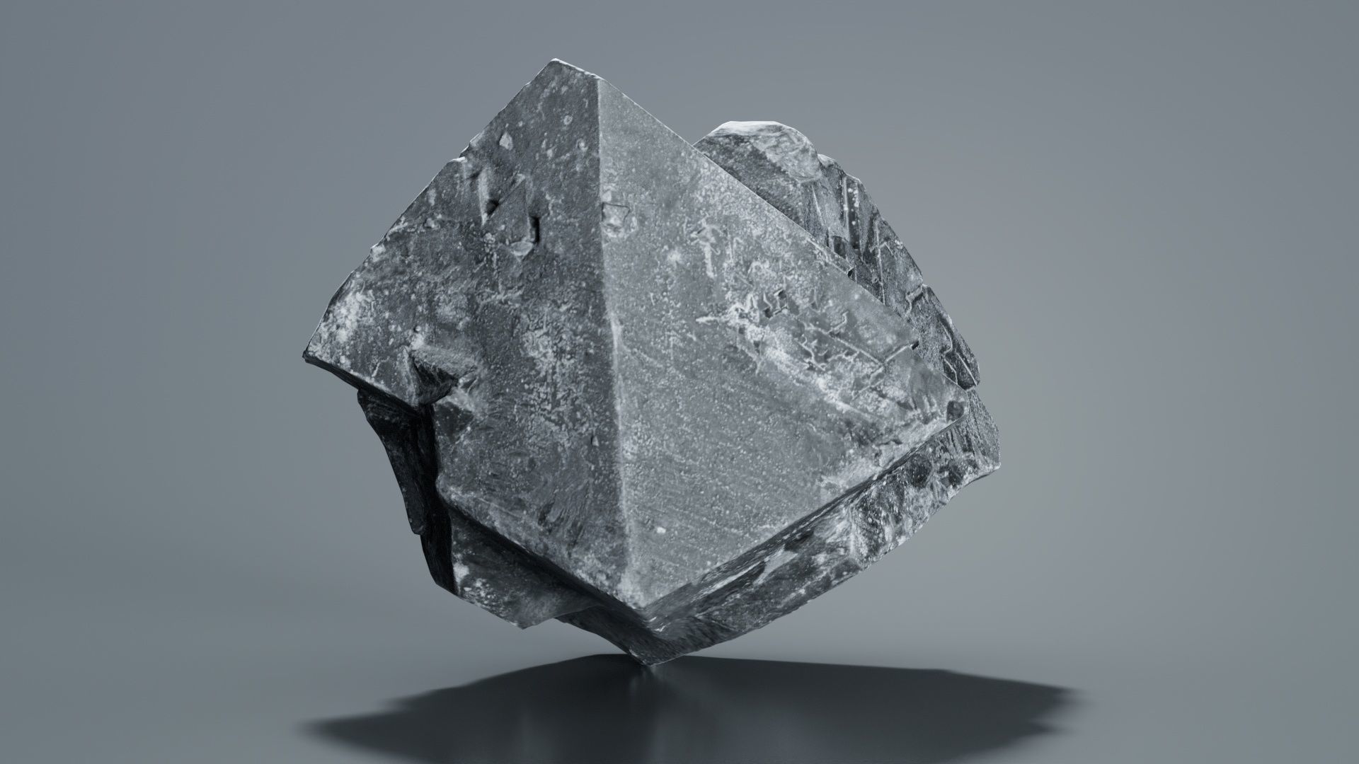 Black Salt Crystal 01 Low-poly 3D model_1