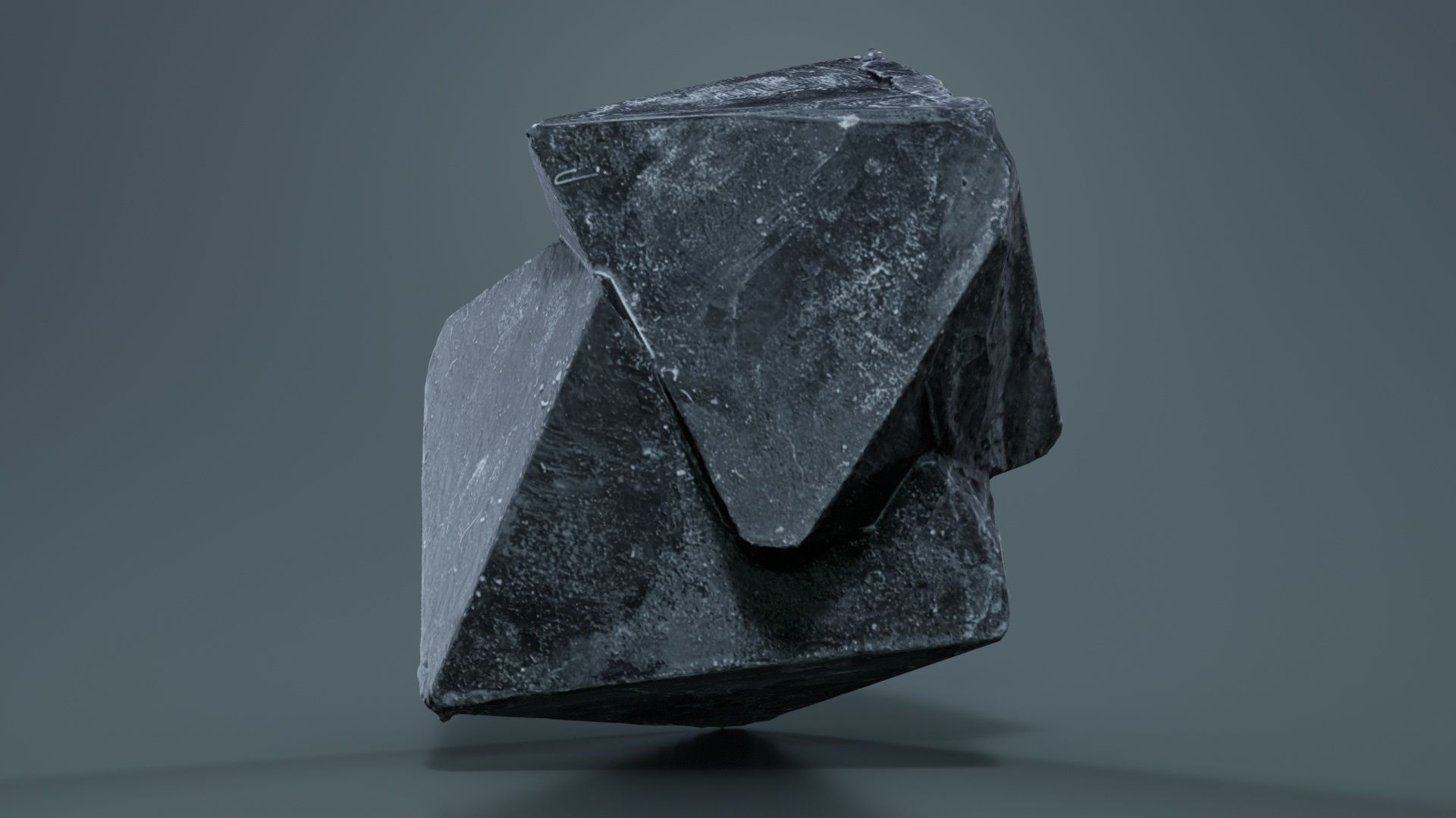 Black Salt Crystal 03 Low-poly 3D model_7
