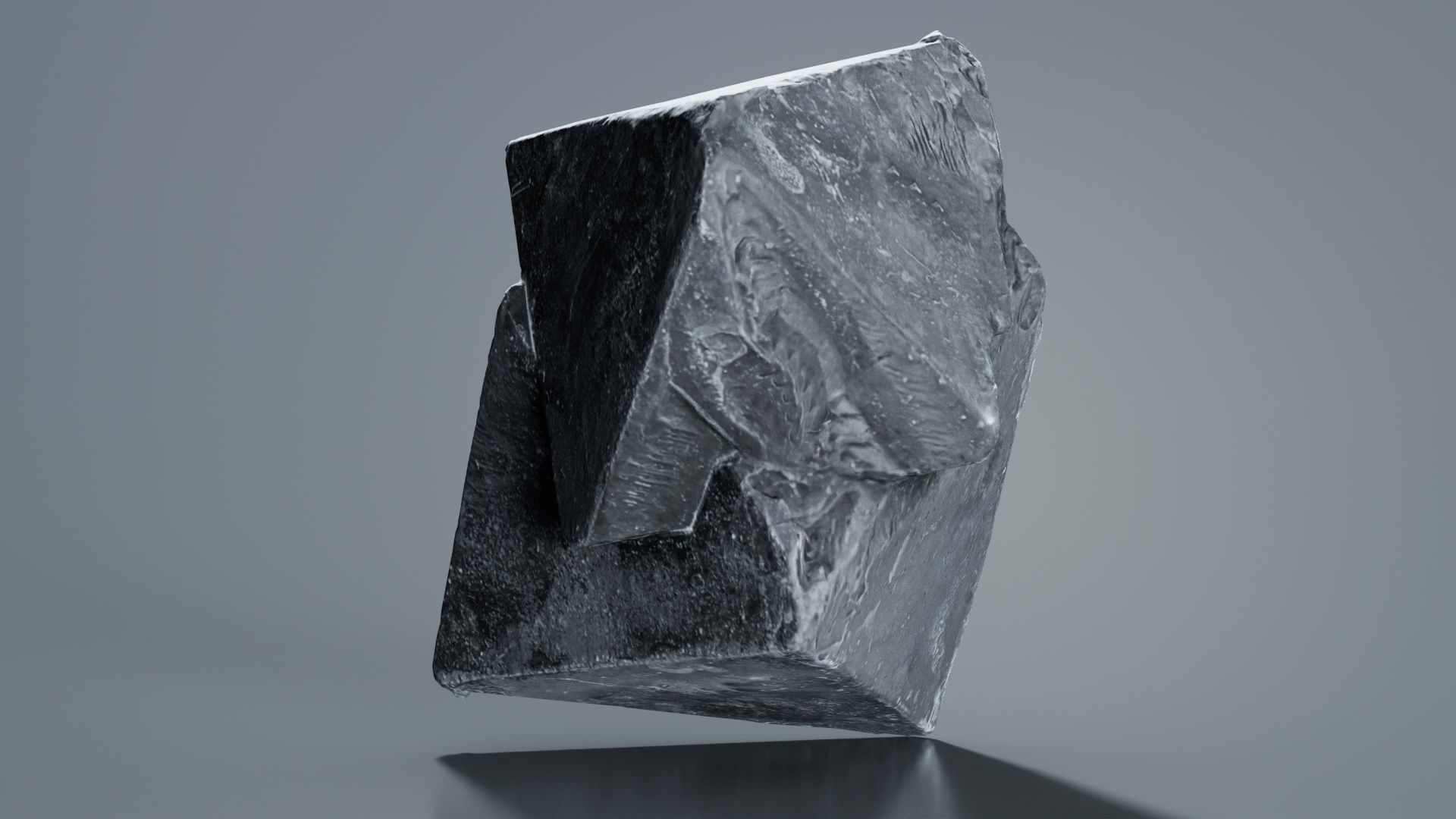 Black Salt Crystal 03 Low-poly 3D model_2