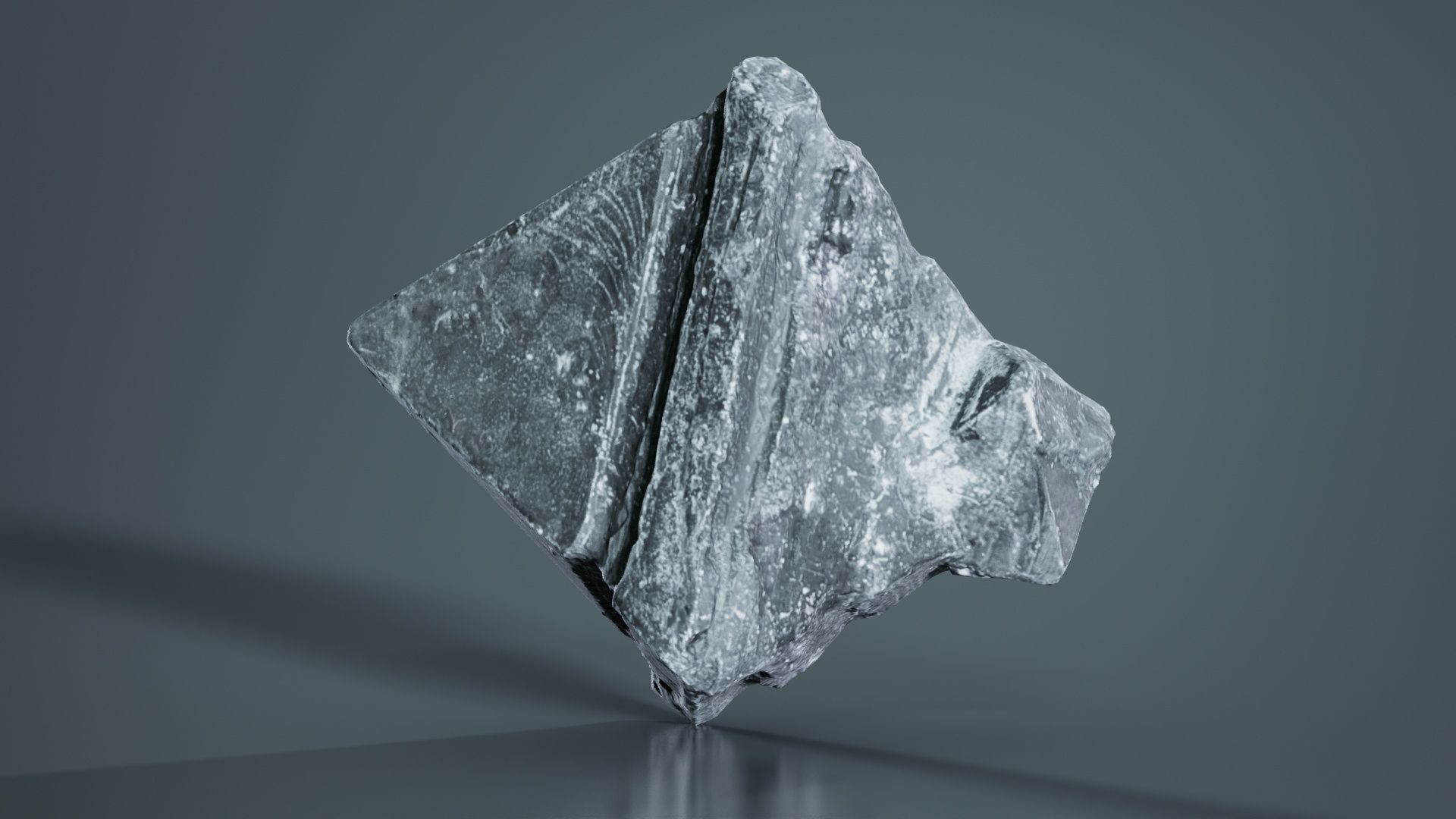 Black Salt Crystal 04 Low-poly 3D model_2