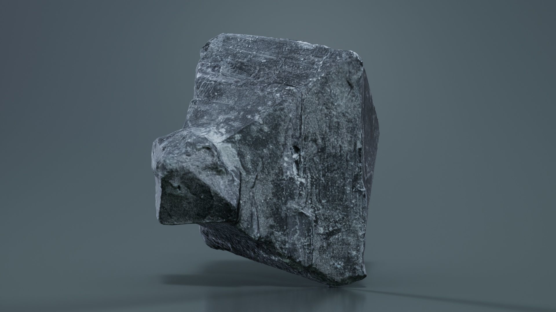 Black Salt Crystal 04 Low-poly 3D model_6