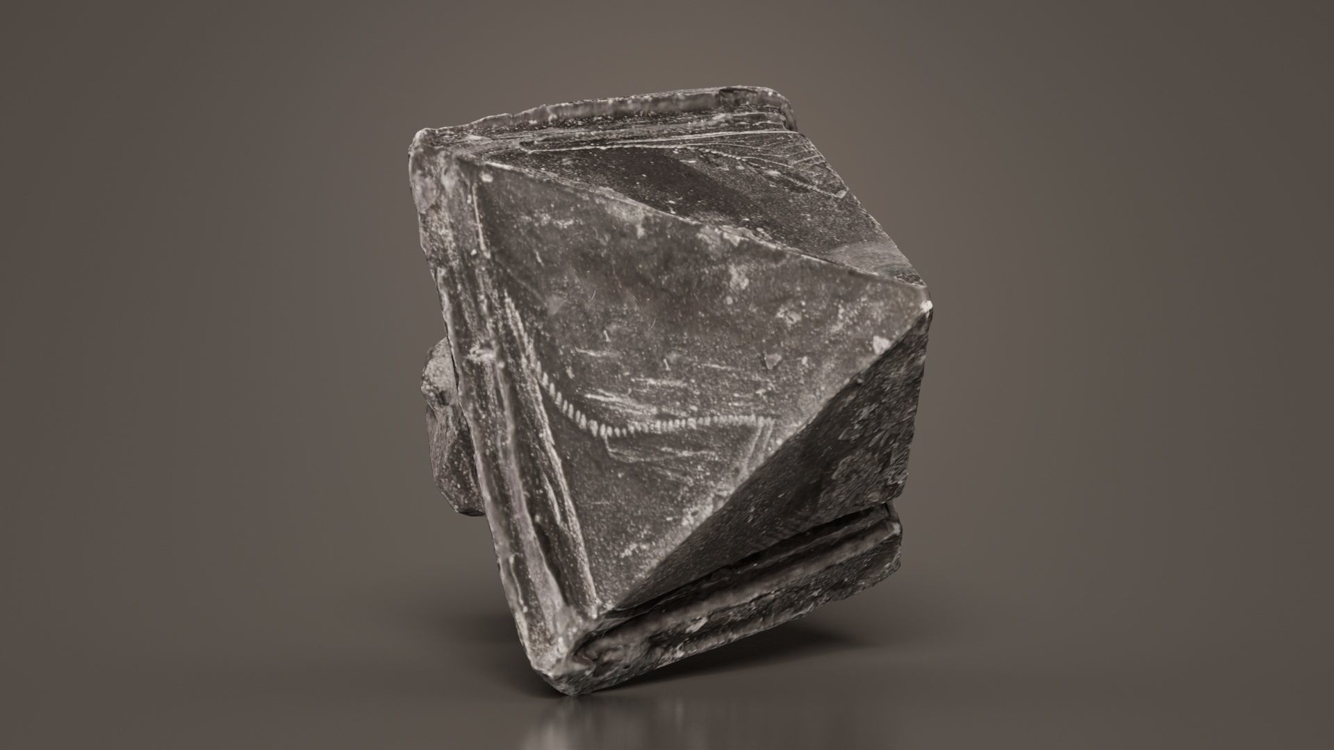 Black Salt Crystal 04 Low-poly 3D model_5