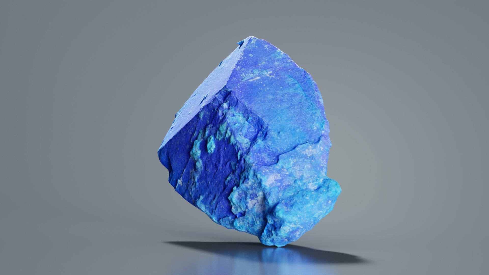 Blue Salt Crystal 02 Low-poly 3D model_7