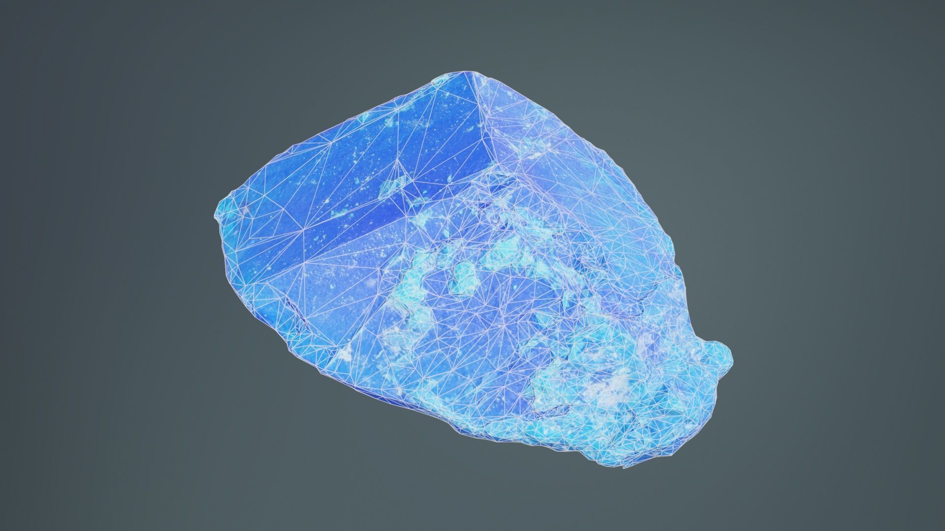 Blue Salt Crystal 02 Low-poly 3D model_9