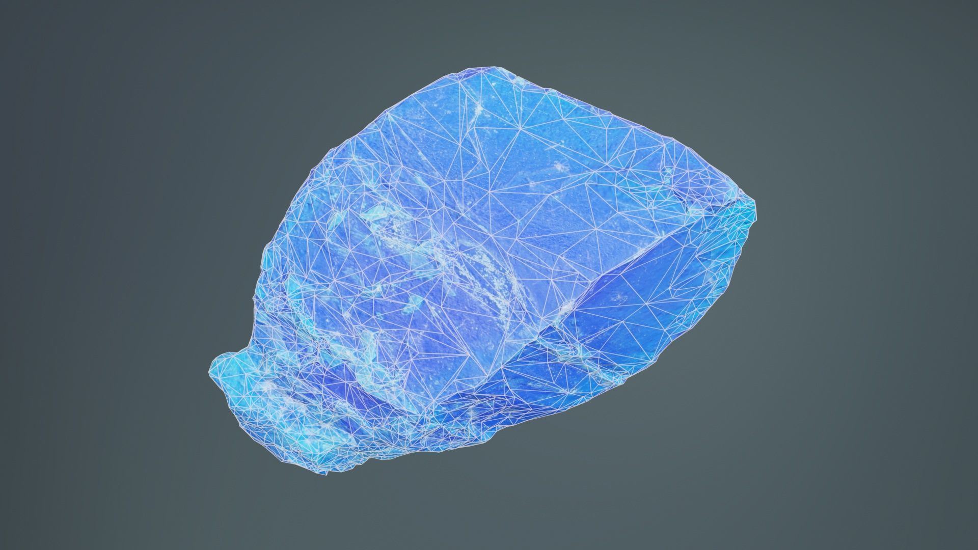 Blue Salt Crystal 02 Low-poly 3D model_10