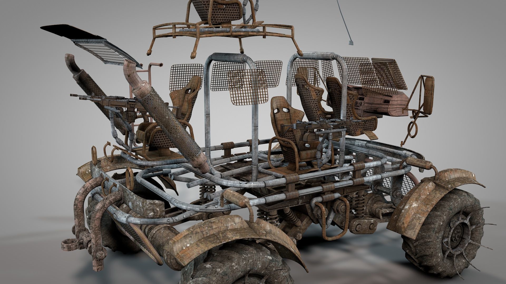 Apocalyptic War Cars v3 3D model_14